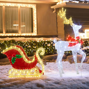 LED Lighted Christmas Reindeer and Santas Sleigh-Christmas Decorations & Accessories-DECOROLALA