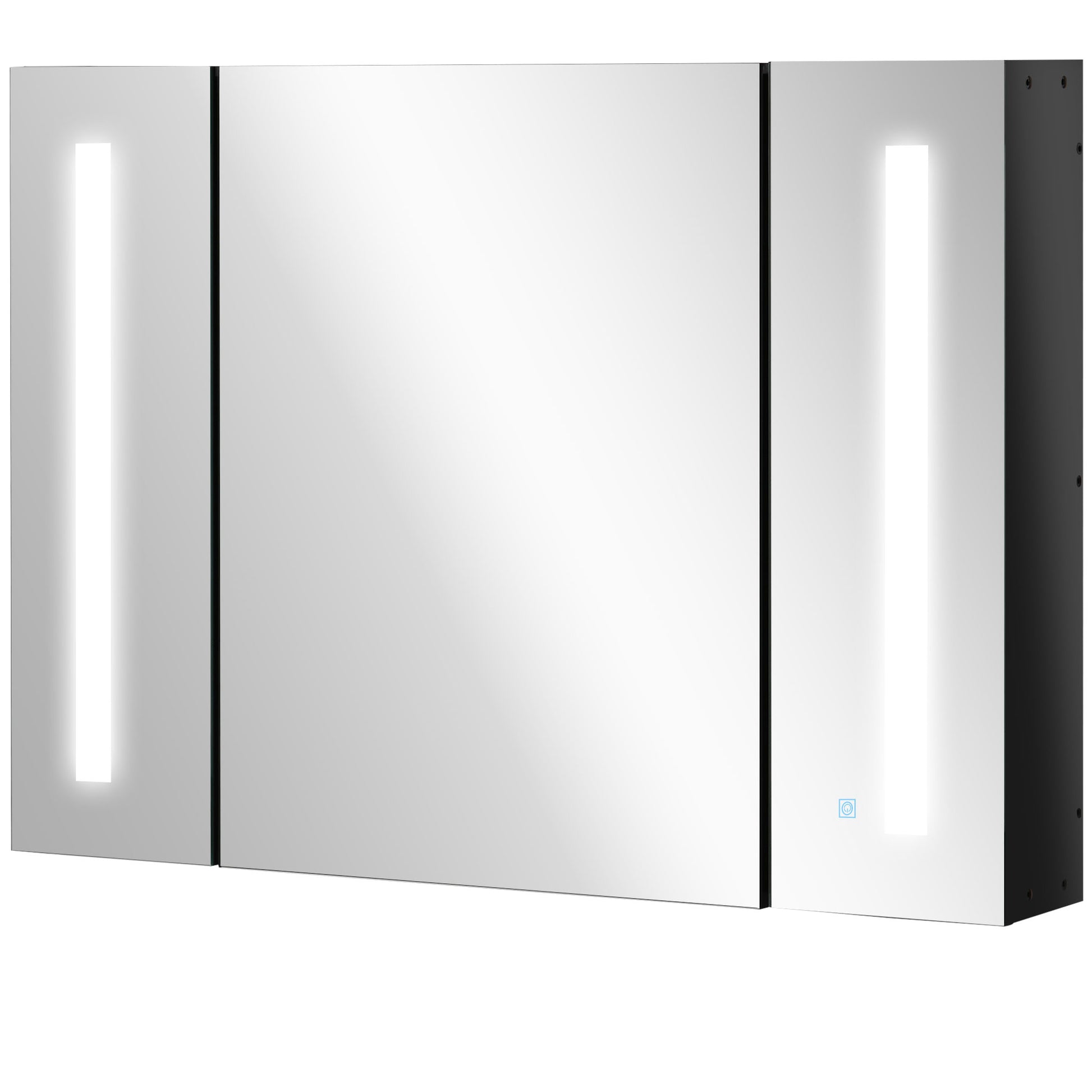LED Mirror Medicine Cabinet - High Gloss Black 35.5"-DECOROLALA