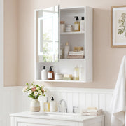 LED Mirrored Medicine Cabinet - 3-Color Lighted White 18"x24"-Wall Cabinets-DECOROLALA