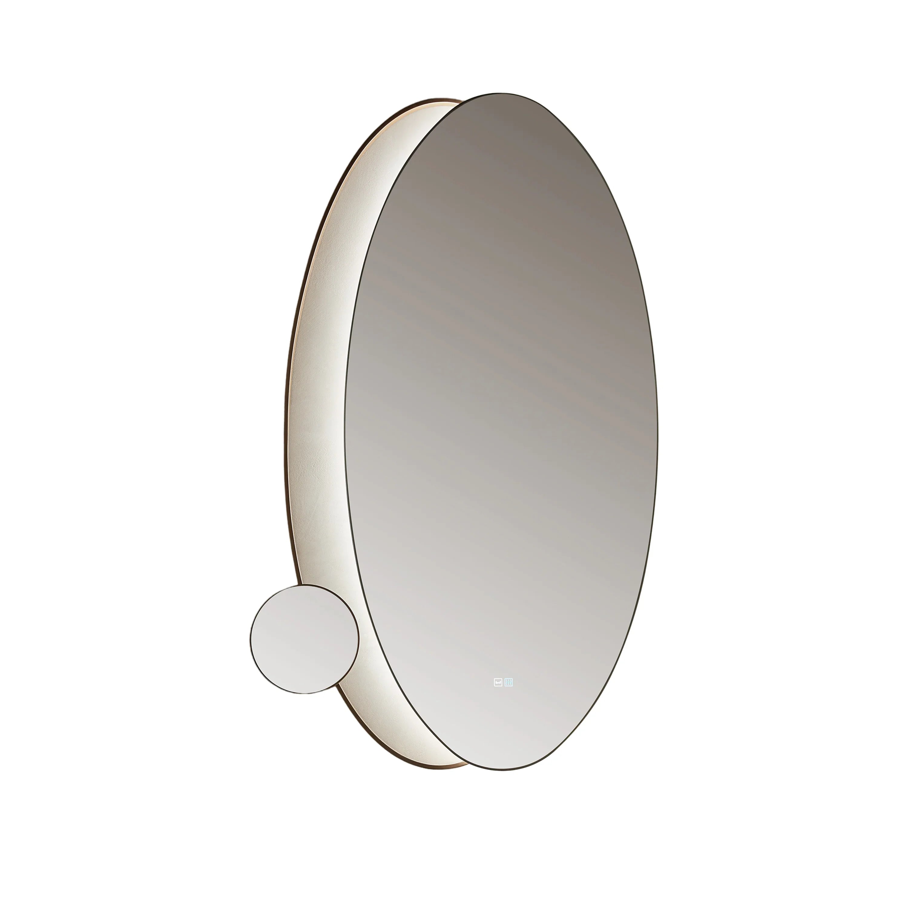 LED Oval Mirror with Stainless Steel Frame and Anti-Fog-Mirror-DECOROLALA