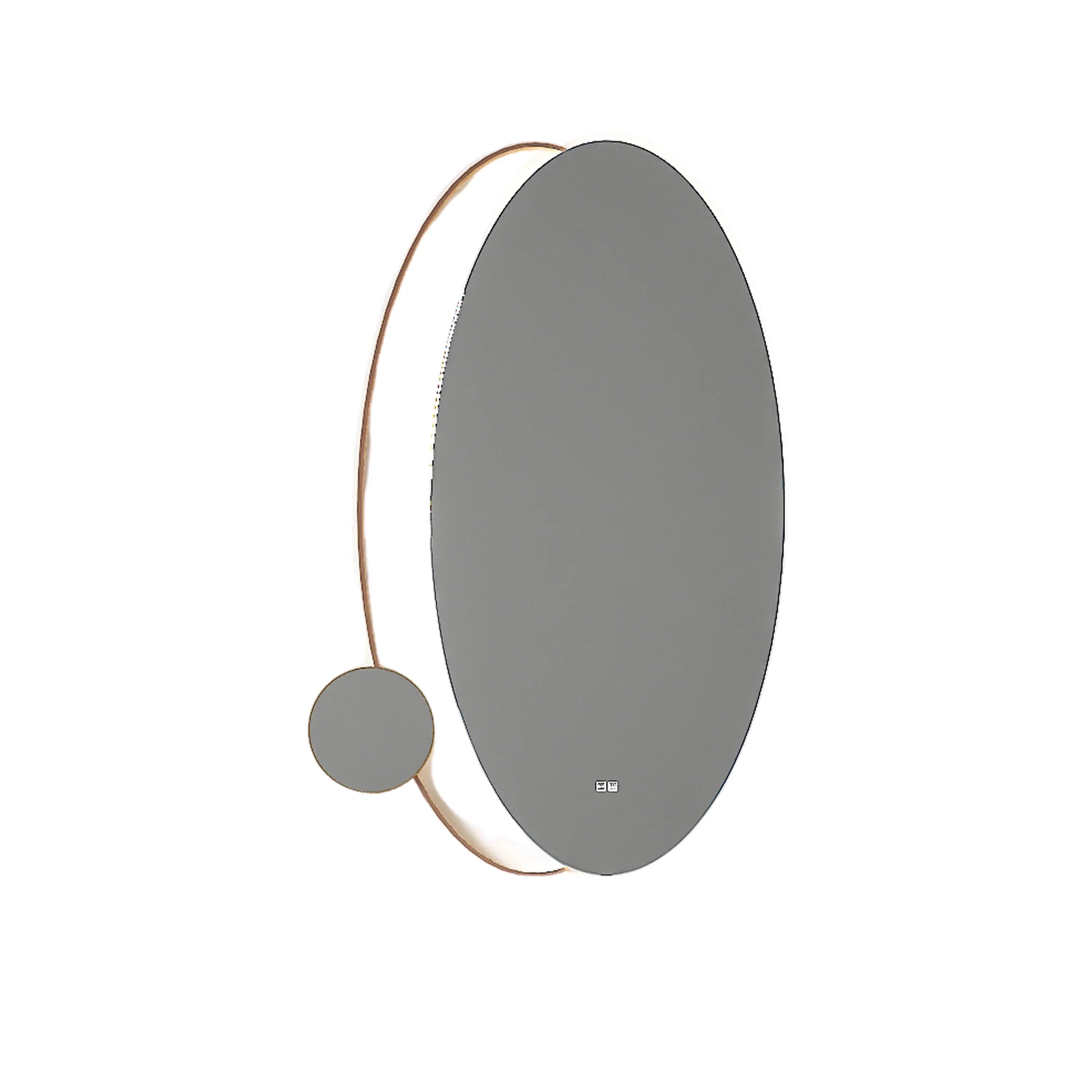 LED Oval Mirror with Stainless Steel Frame and Anti-Fog-Mirror-DECOROLALA