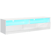 LED TV Stand 75" White Modern Cabinet Storage-DECOROLALA