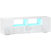 LED TV Stand for TVs up to 60" - High Gloss White 54"-DECOROLALA
