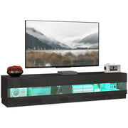 LED TV Stand for TVs up to 75" - High Gloss Black-DECOROLALA