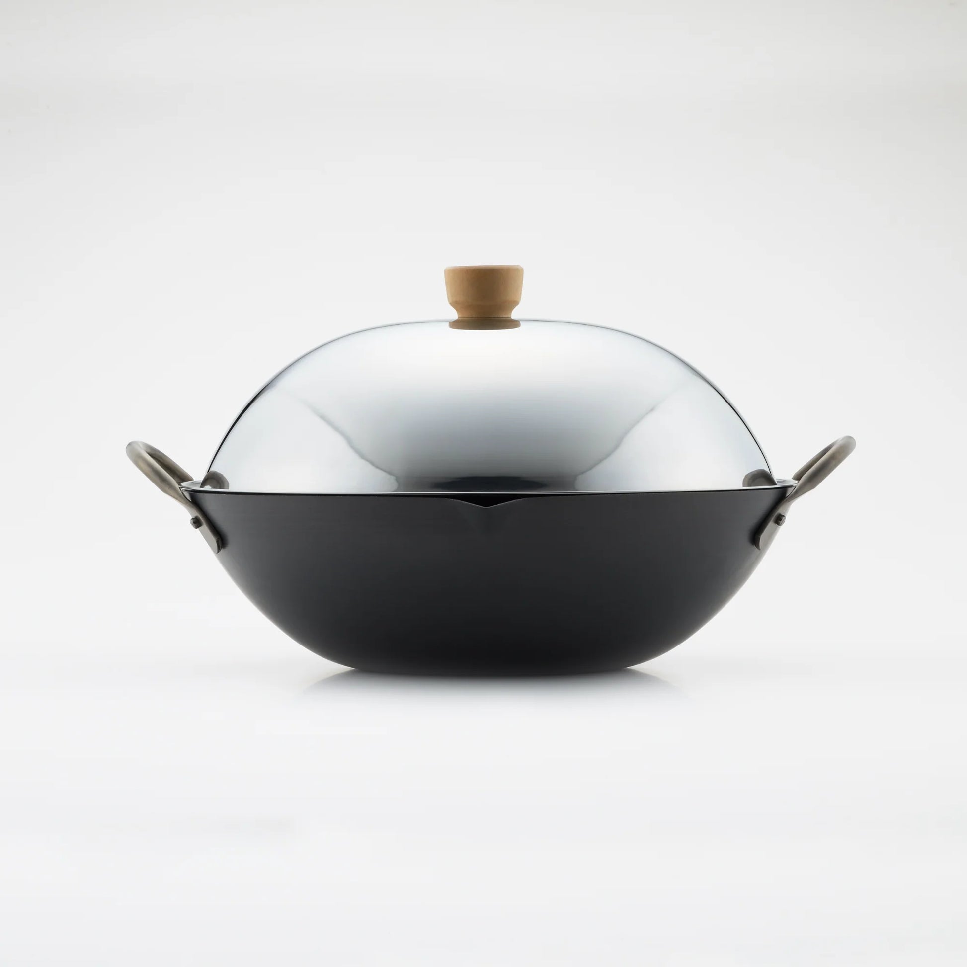 Yoshikawa Cook-Pal Ren 36cm Guangdong Wok with Stainless Steel Lid – Hand-Forged in Japan-1