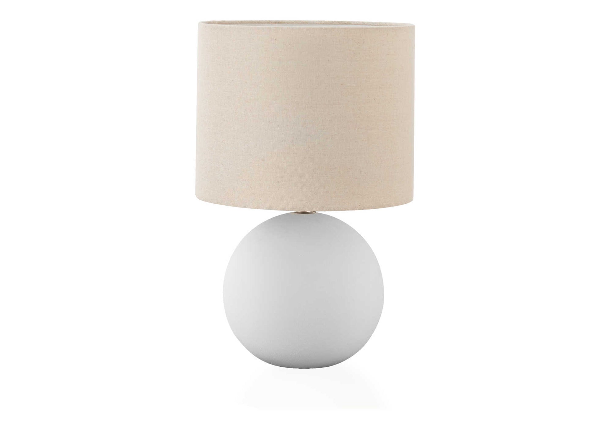LIGHTING - 16"H TABLE LAMP CREAM CERAMIC / BEIGE SHADE-Table-DECOROLALA