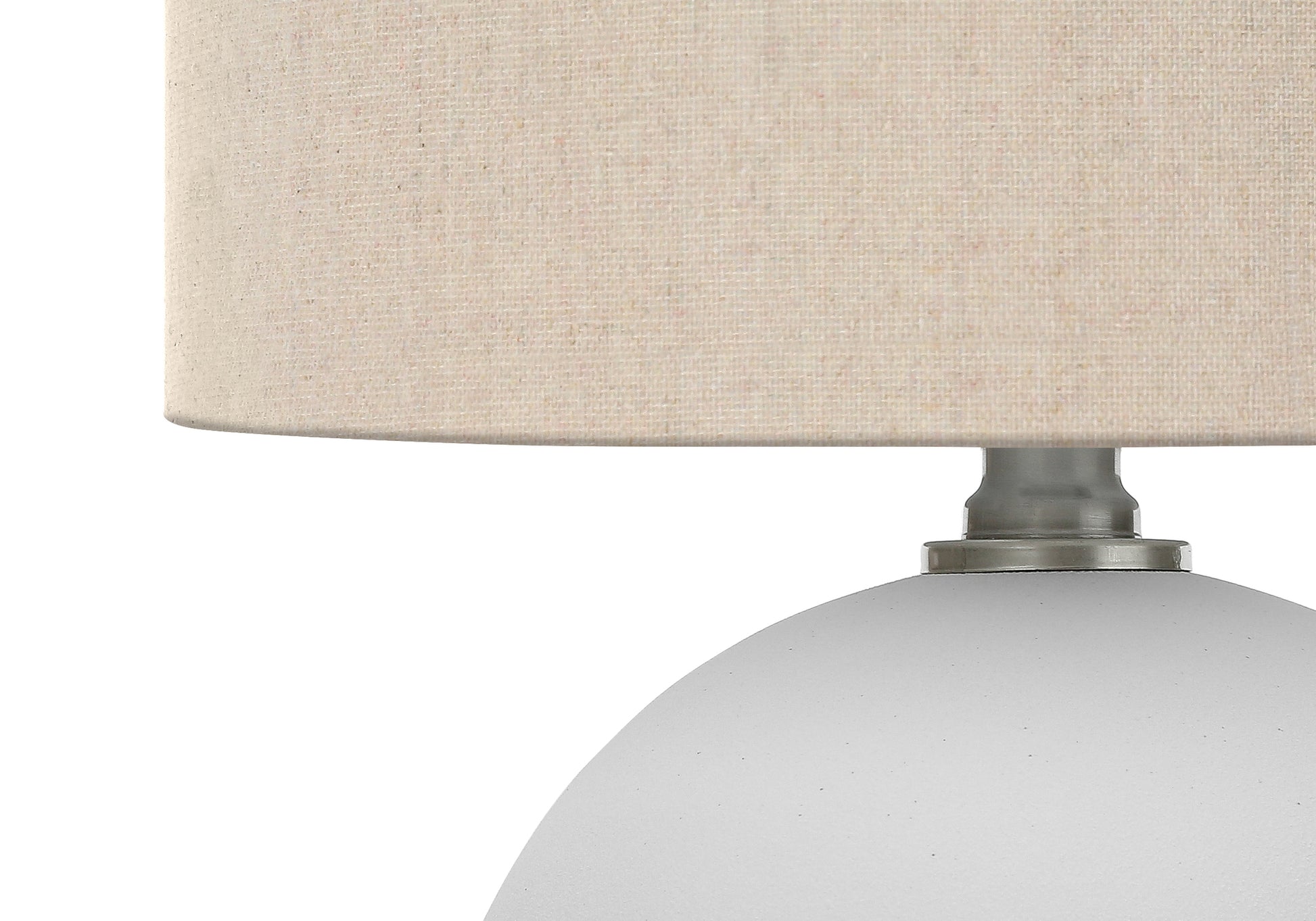 LIGHTING - 16"H TABLE LAMP CREAM CERAMIC / BEIGE SHADE-Table-DECOROLALA