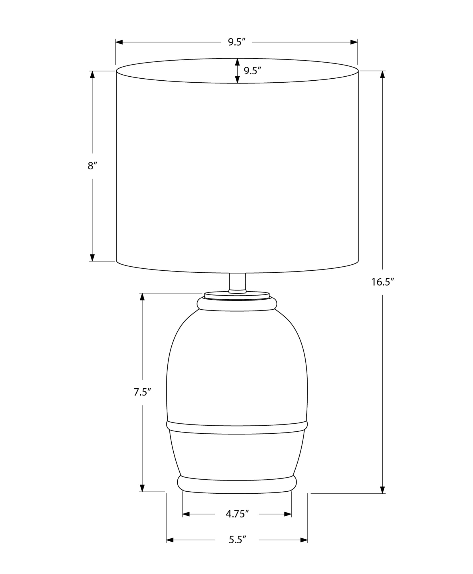LIGHTING - 16"H TABLE LAMP CREAM RESIN / BEIGE SHADE-Table-DECOROLALA