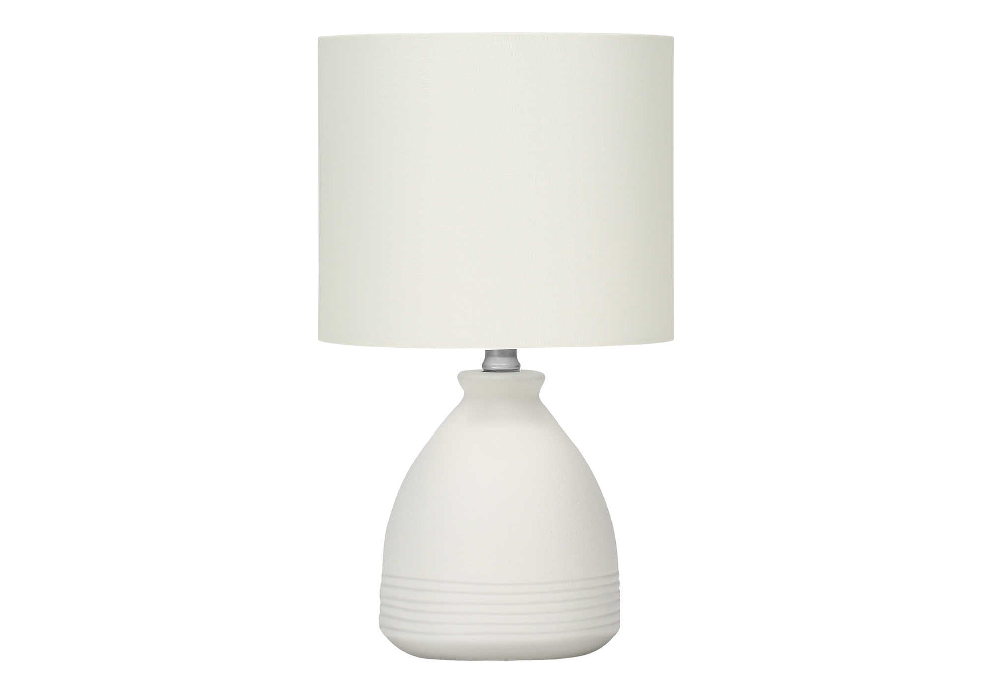 LIGHTING - 17"H TABLE LAMP CREAM CERAMIC / IVORY SHADE-Table-DECOROLALA