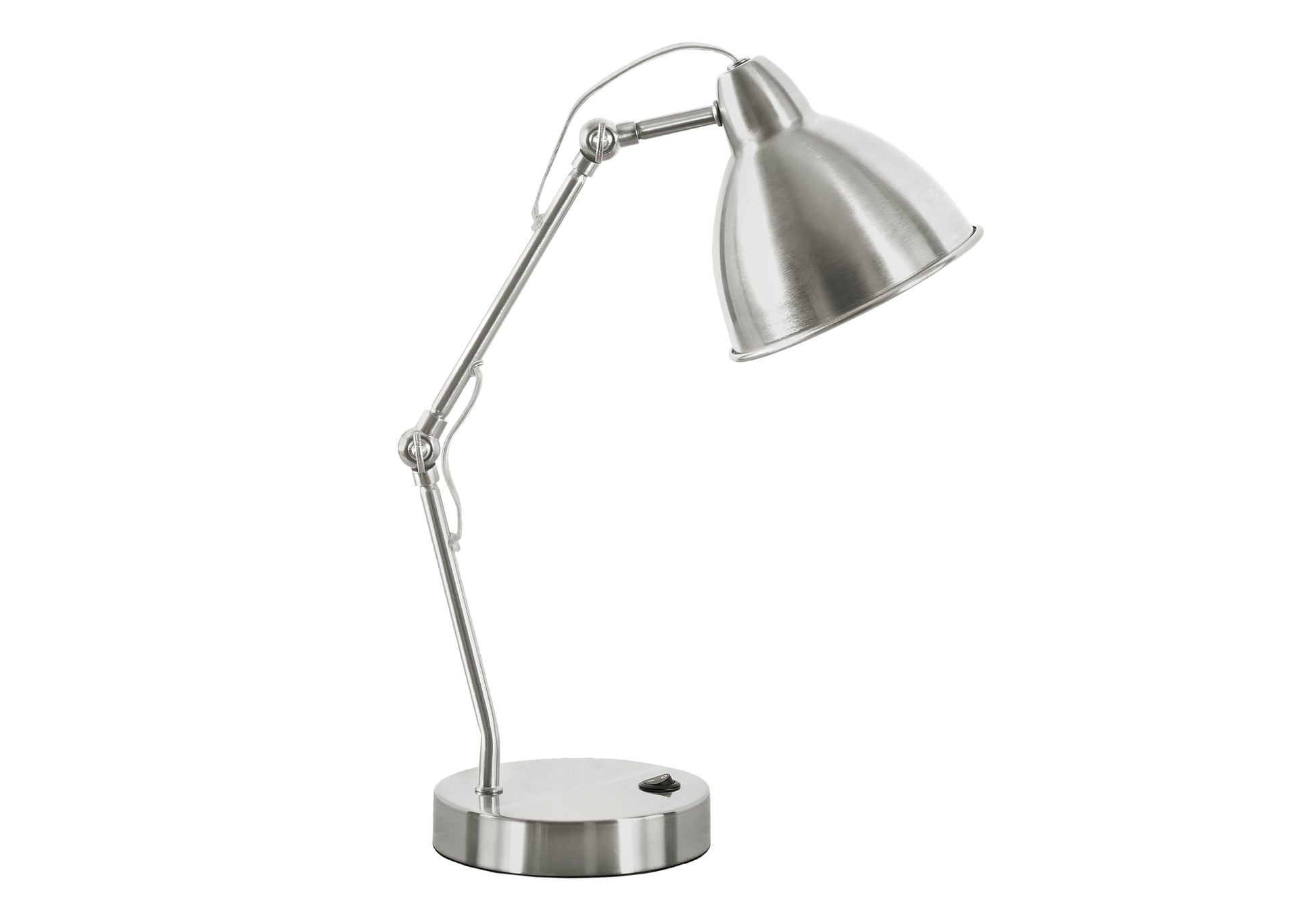 LIGHTING - 17"H TABLE LAMP NICKEL METAL/NICKEL SHADE/USB-Table-DECOROLALA