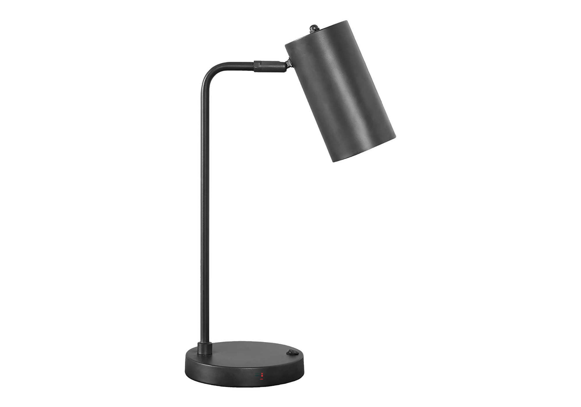 LIGHTING - 18"H TABLE LAMP BLACK METAL / BLACK SHADE / USB-Table-DECOROLALA