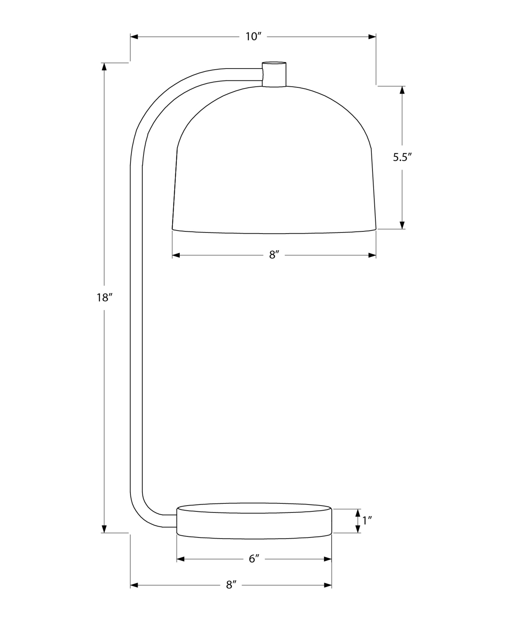 LIGHTING - 18"H TABLE LAMP BLACK / SILVER METAL-Table-DECOROLALA