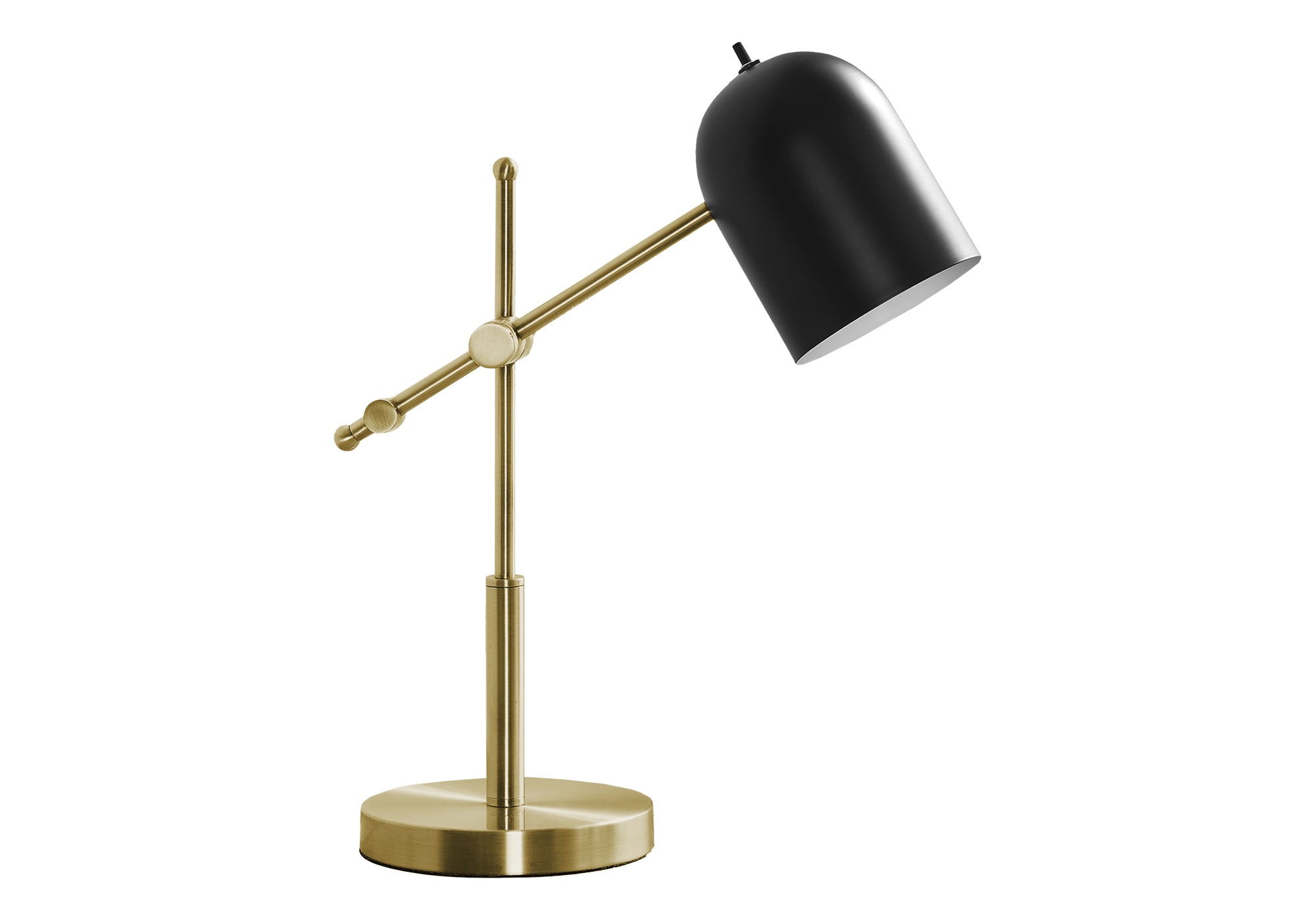 LIGHTING - 18"H TABLE LAMP BRASS METAL / BLACK SHADE-Table-DECOROLALA