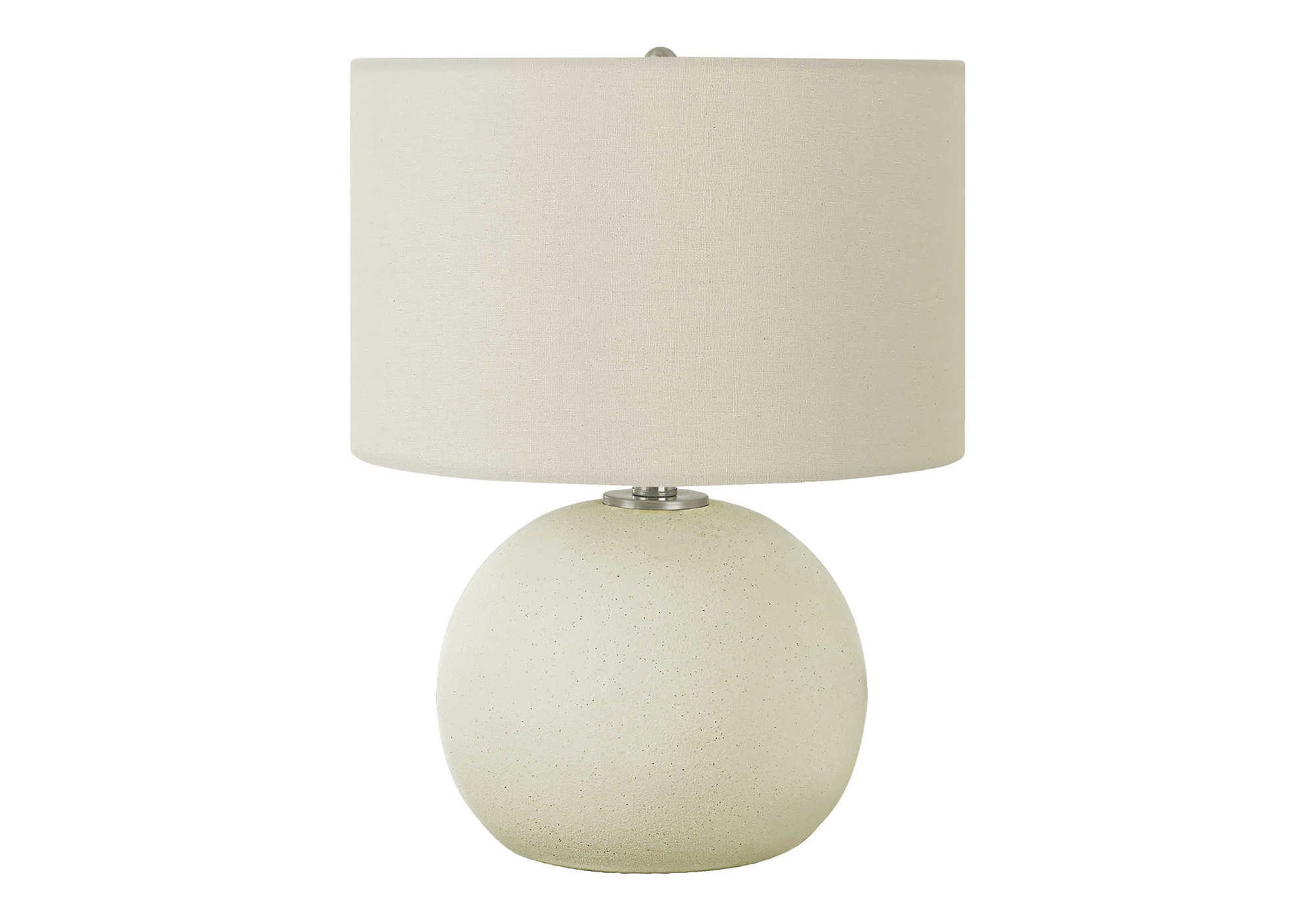 LIGHTING - 18"H TABLE LAMP CREAM CERAMIC / IVORY SHADE-Table-DECOROLALA
