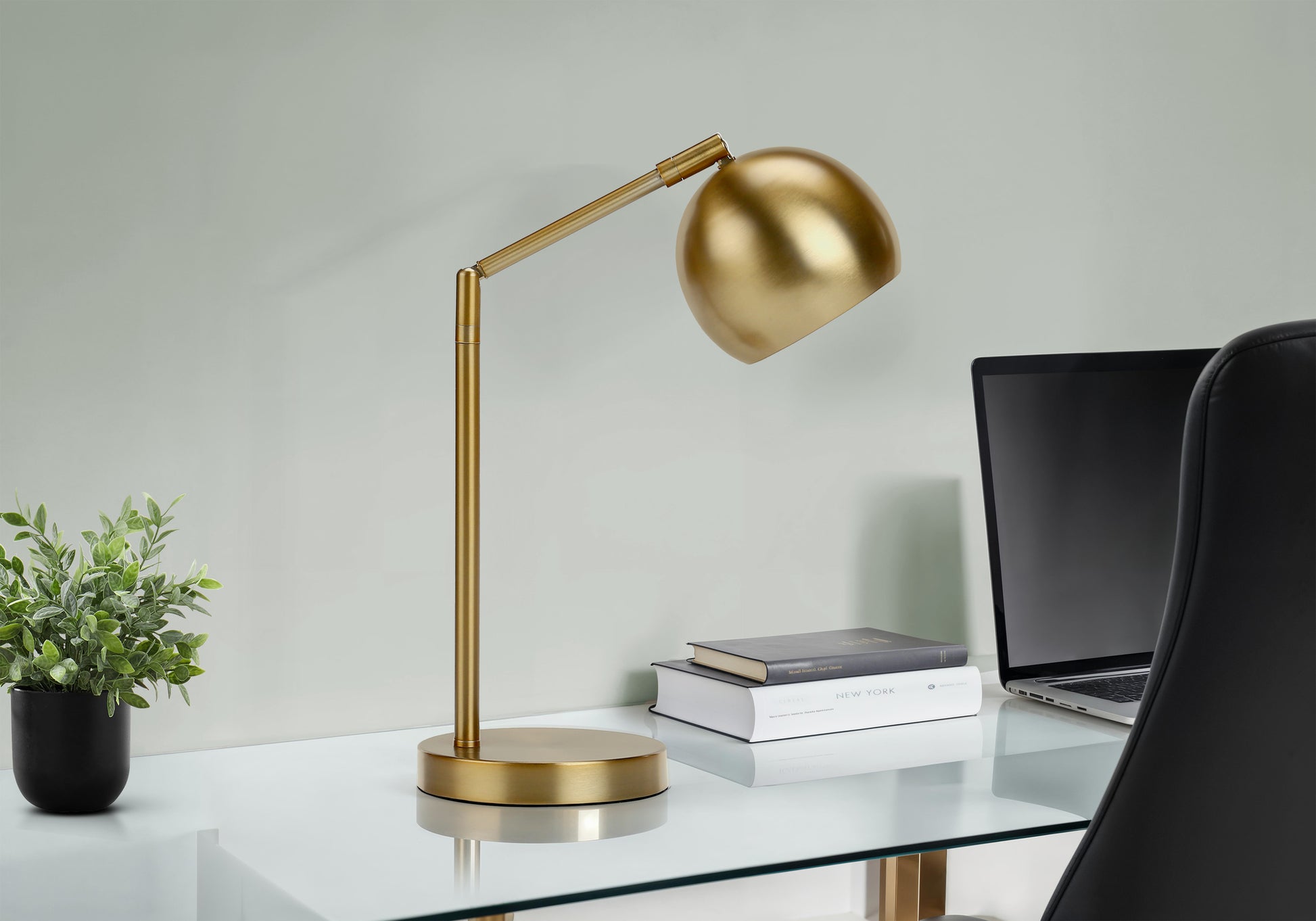 LIGHTING - 19"H TABLE LAMP GOLD METAL / GOLD SHADE-Table-DECOROLALA