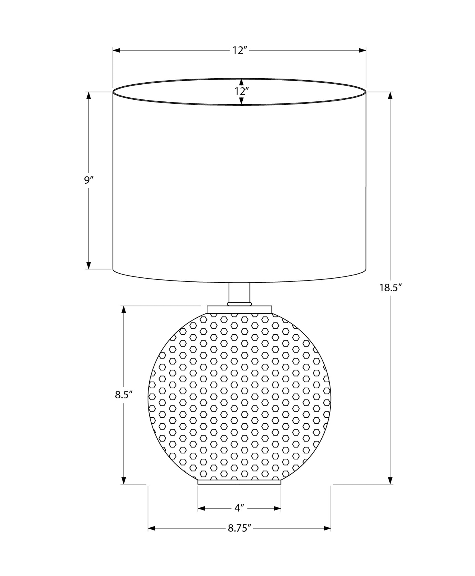 LIGHTING - 19"H TABLE LAMP GREY RESIN / IVORY SHADE-Table-DECOROLALA