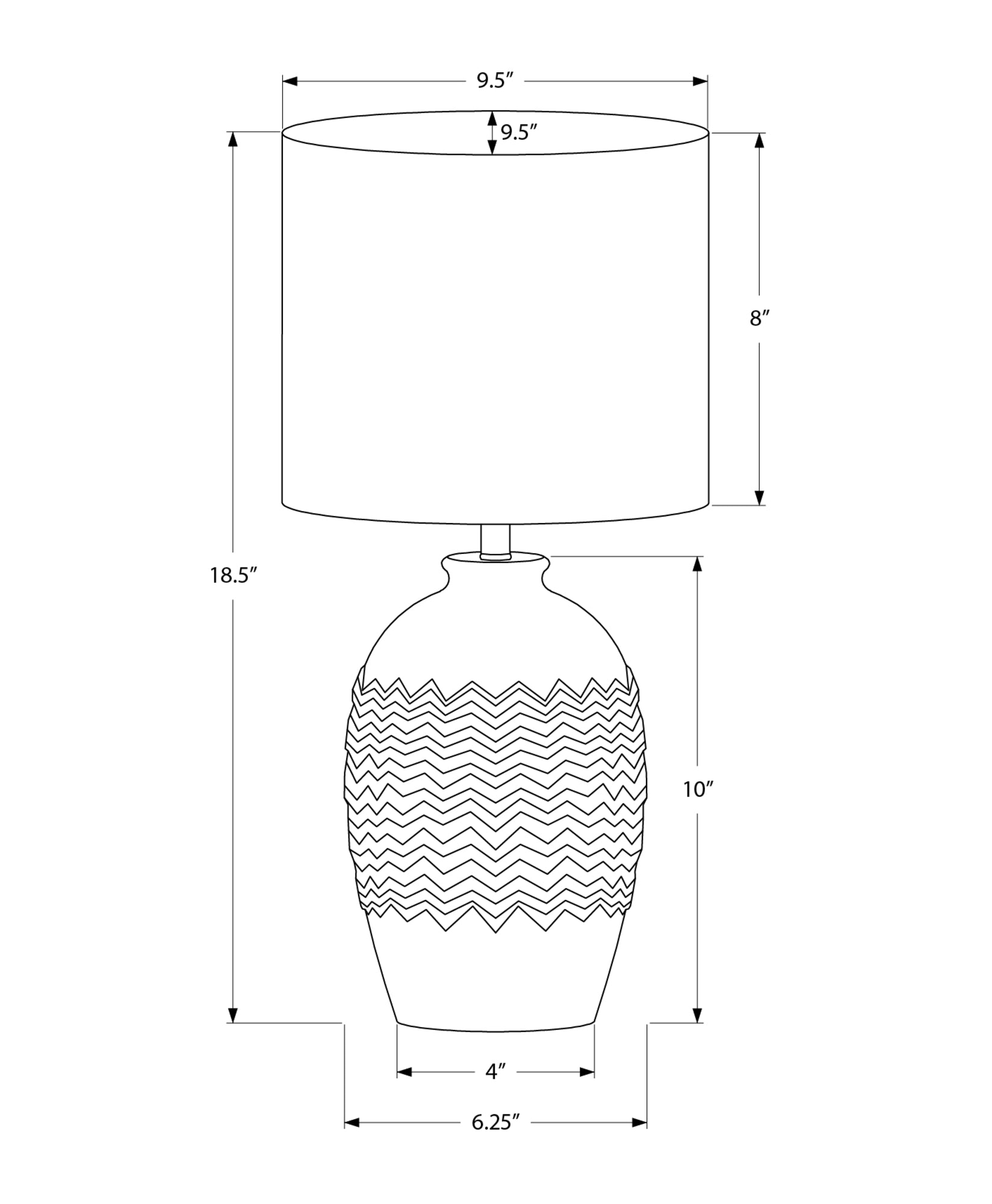 LIGHTING - 19"H TABLE LAMP IVORY CERAMIC / BEIGE SHADE-Table-DECOROLALA