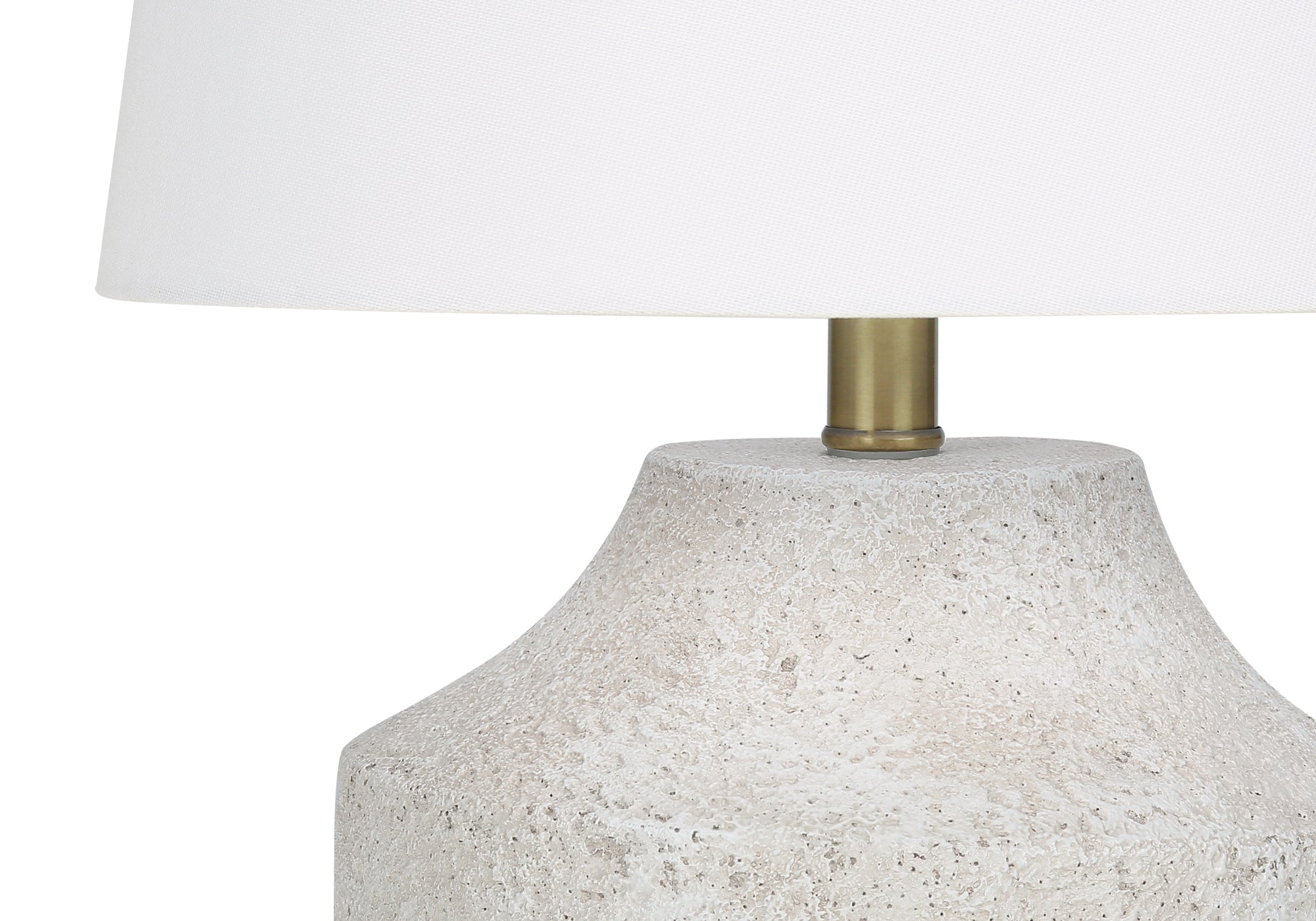 LIGHTING - 20"H TABLE LAMP CREAM CONCRETE / IVORY SHADE-Table-DECOROLALA