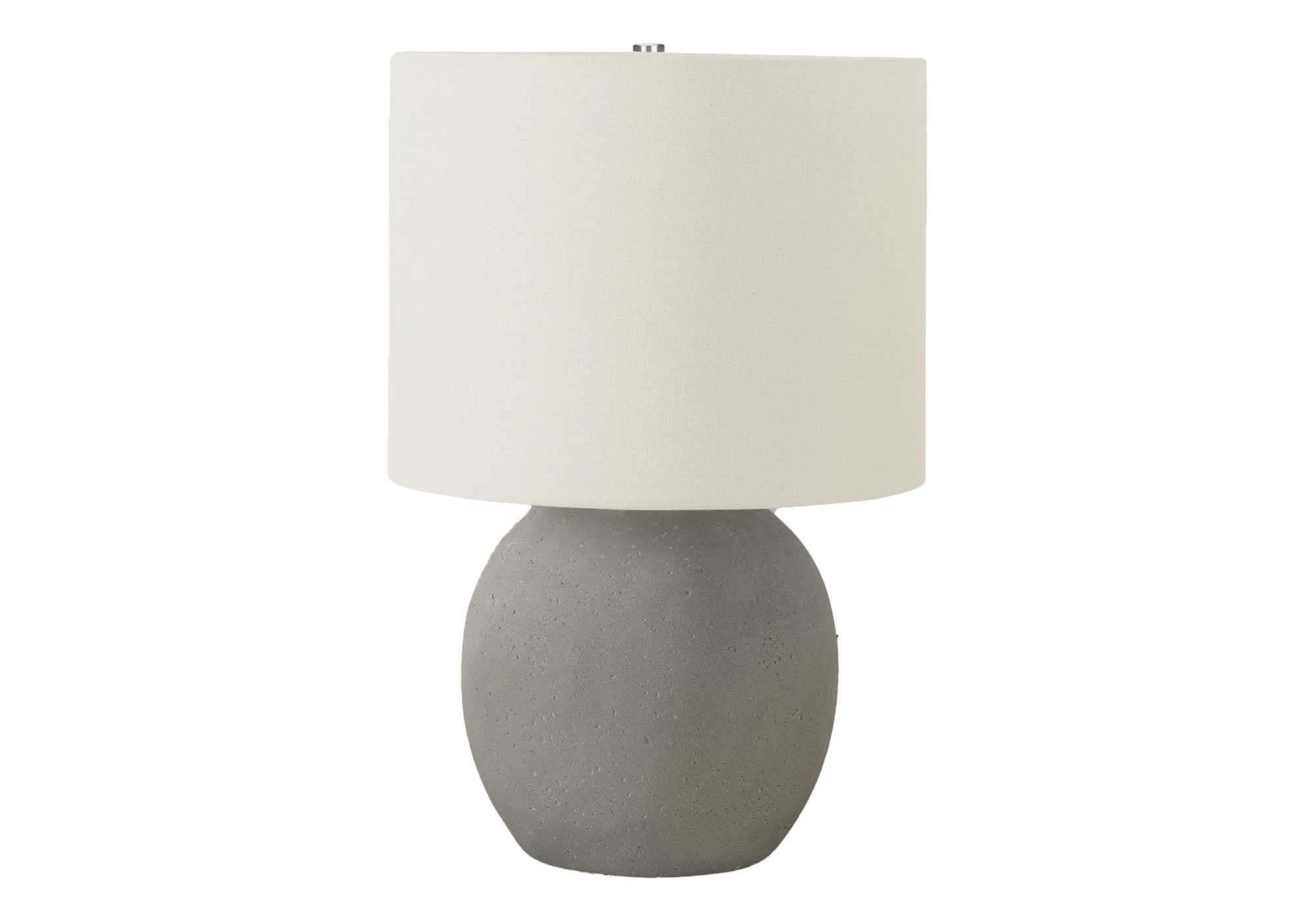 LIGHTING - 20"H TABLE LAMP GREY CONCRETE / IVORY SHADE-Table-DECOROLALA