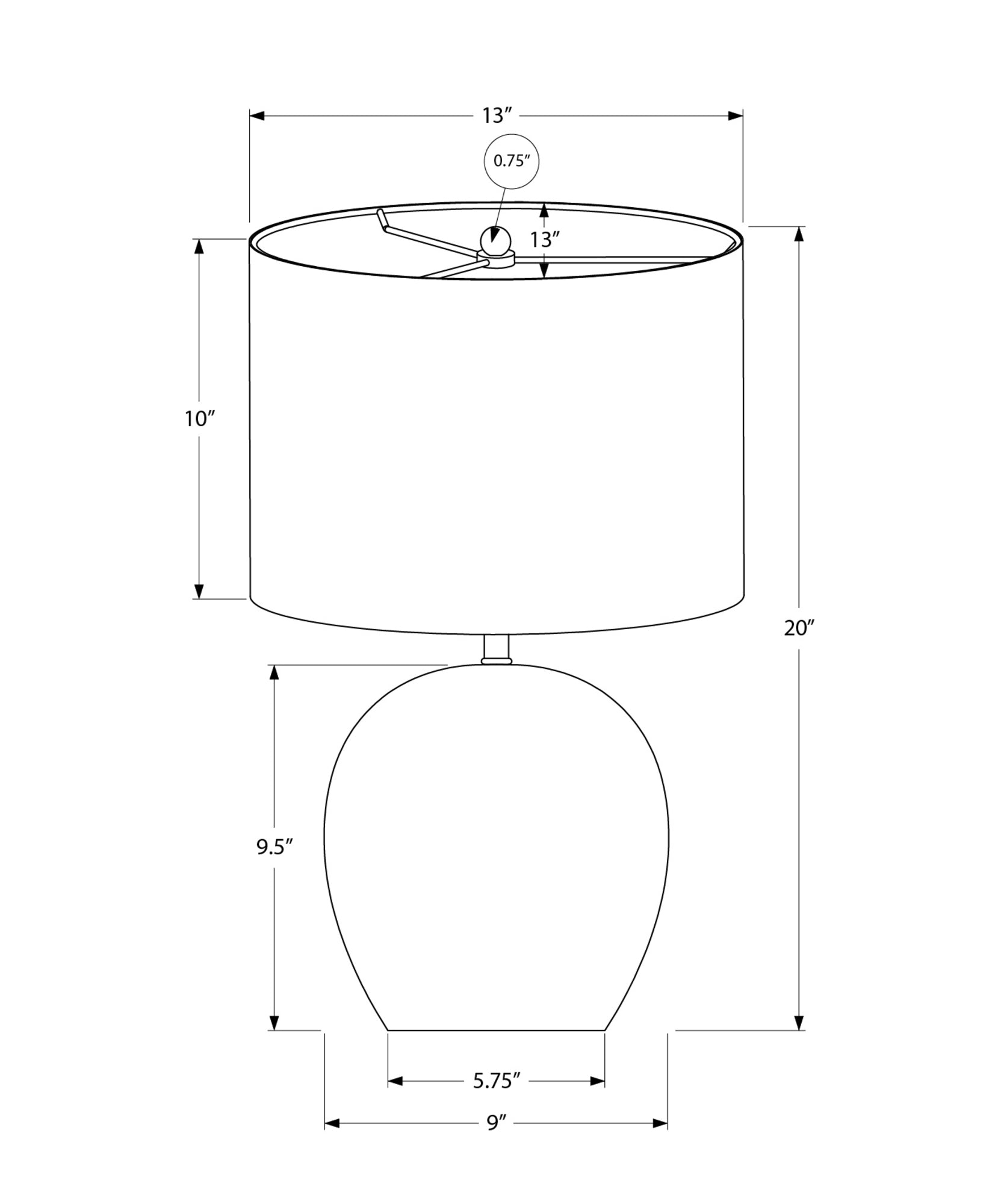 LIGHTING - 20"H TABLE LAMP GREY CONCRETE / IVORY SHADE-Table-DECOROLALA