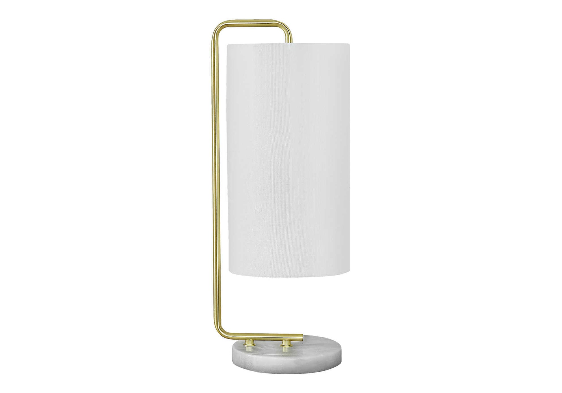 LIGHTING - 20"H TABLE LAMP WHITE MARBLE / IVORY SHADE-Table-DECOROLALA