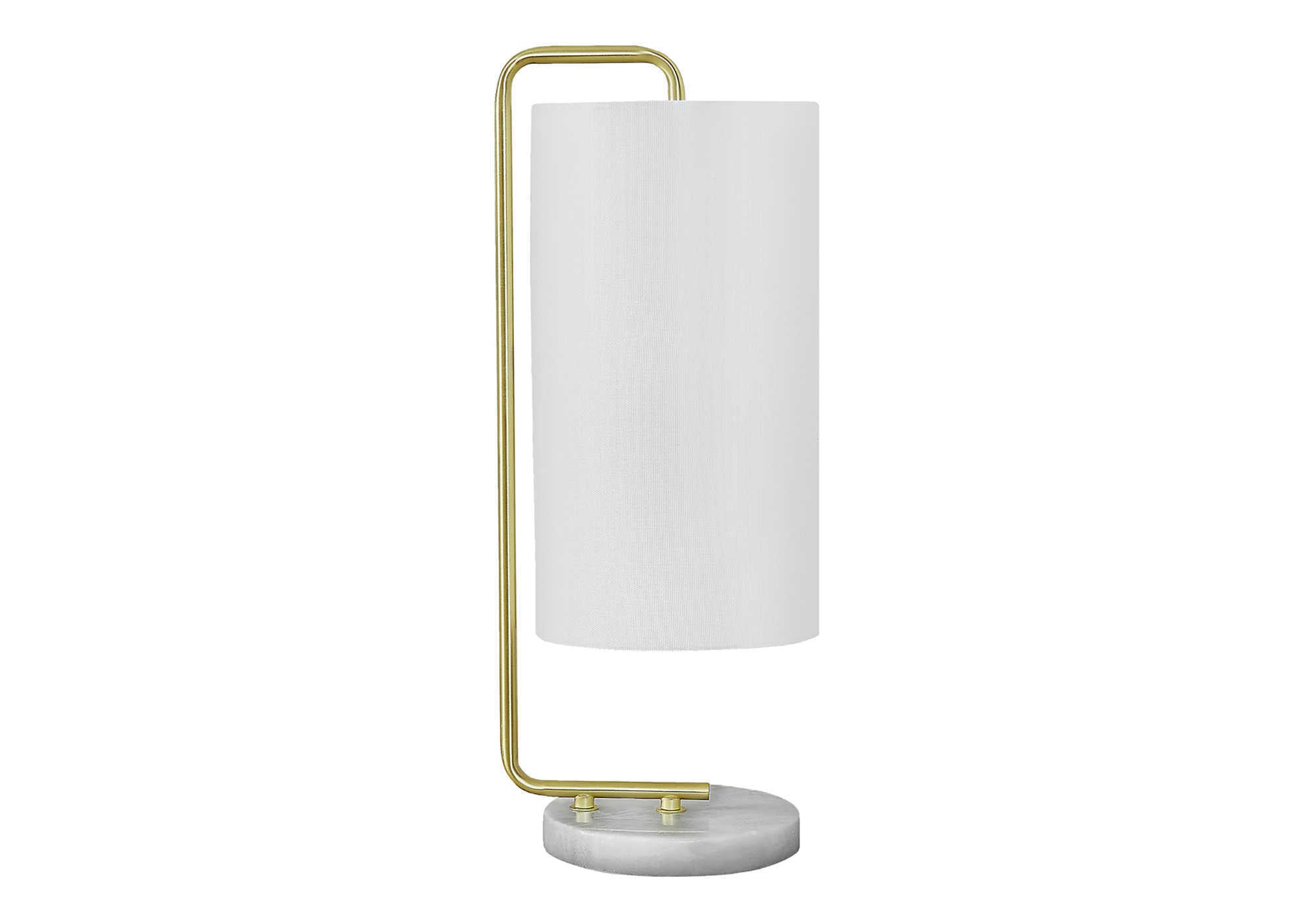 LIGHTING - 20"H TABLE LAMP WHITE MARBLE / IVORY SHADE-Table-DECOROLALA