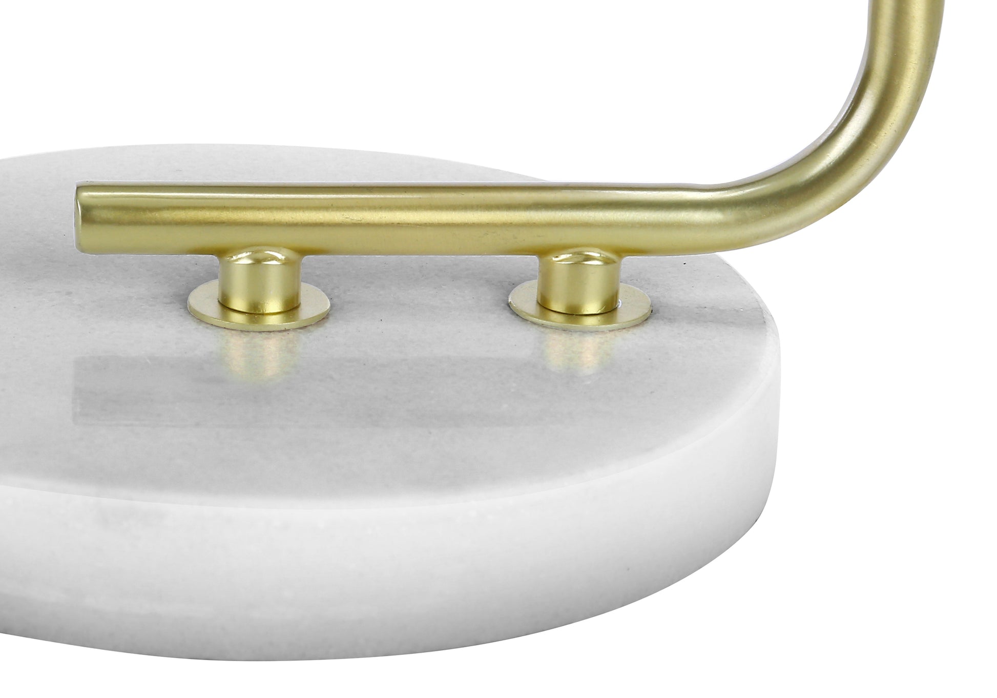 LIGHTING - 20"H TABLE LAMP WHITE MARBLE / IVORY SHADE-Table-DECOROLALA