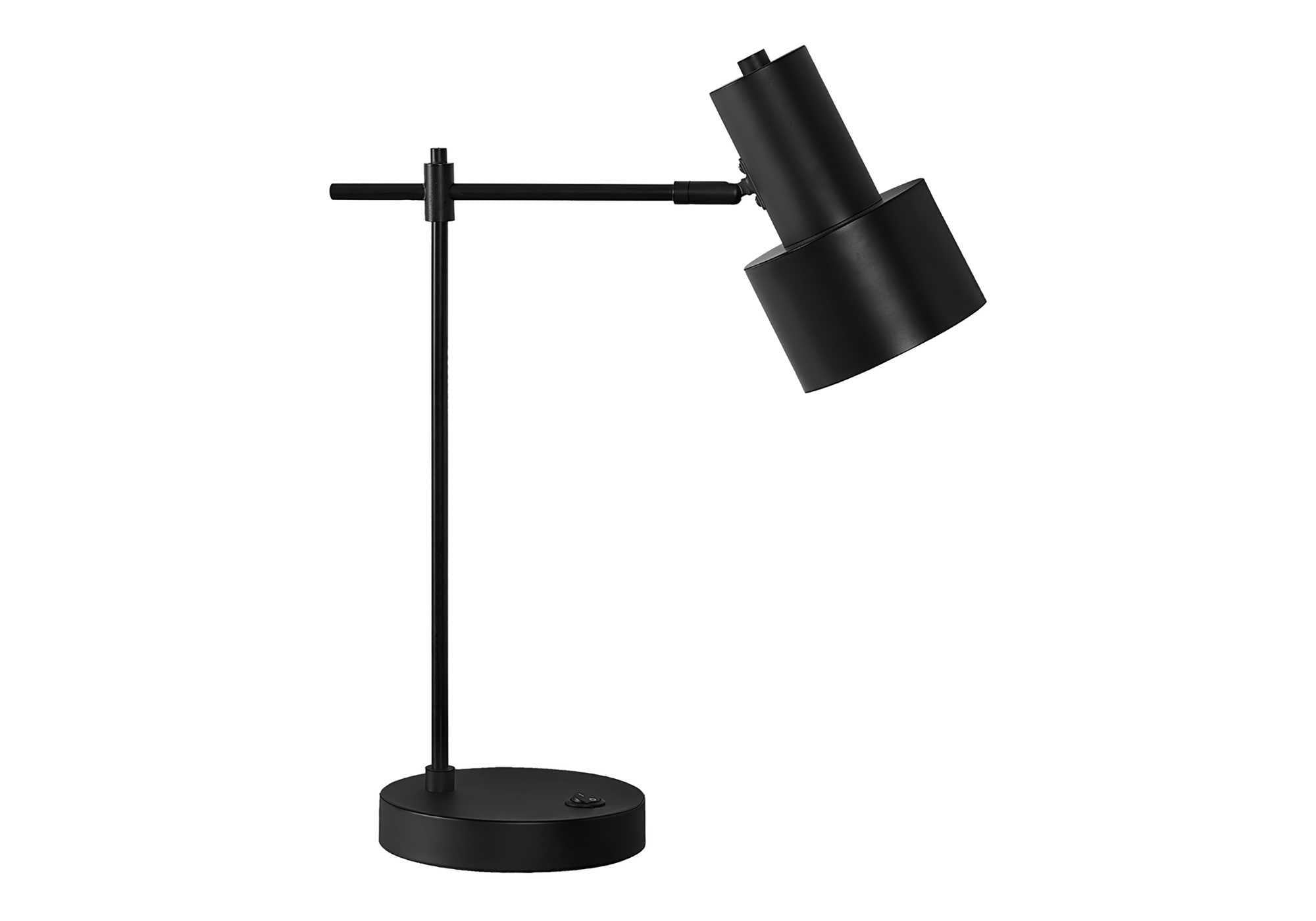 LIGHTING - 21"H TABLE LAMP BLACK METAL/BLACK SHADE/USB-Table-DECOROLALA