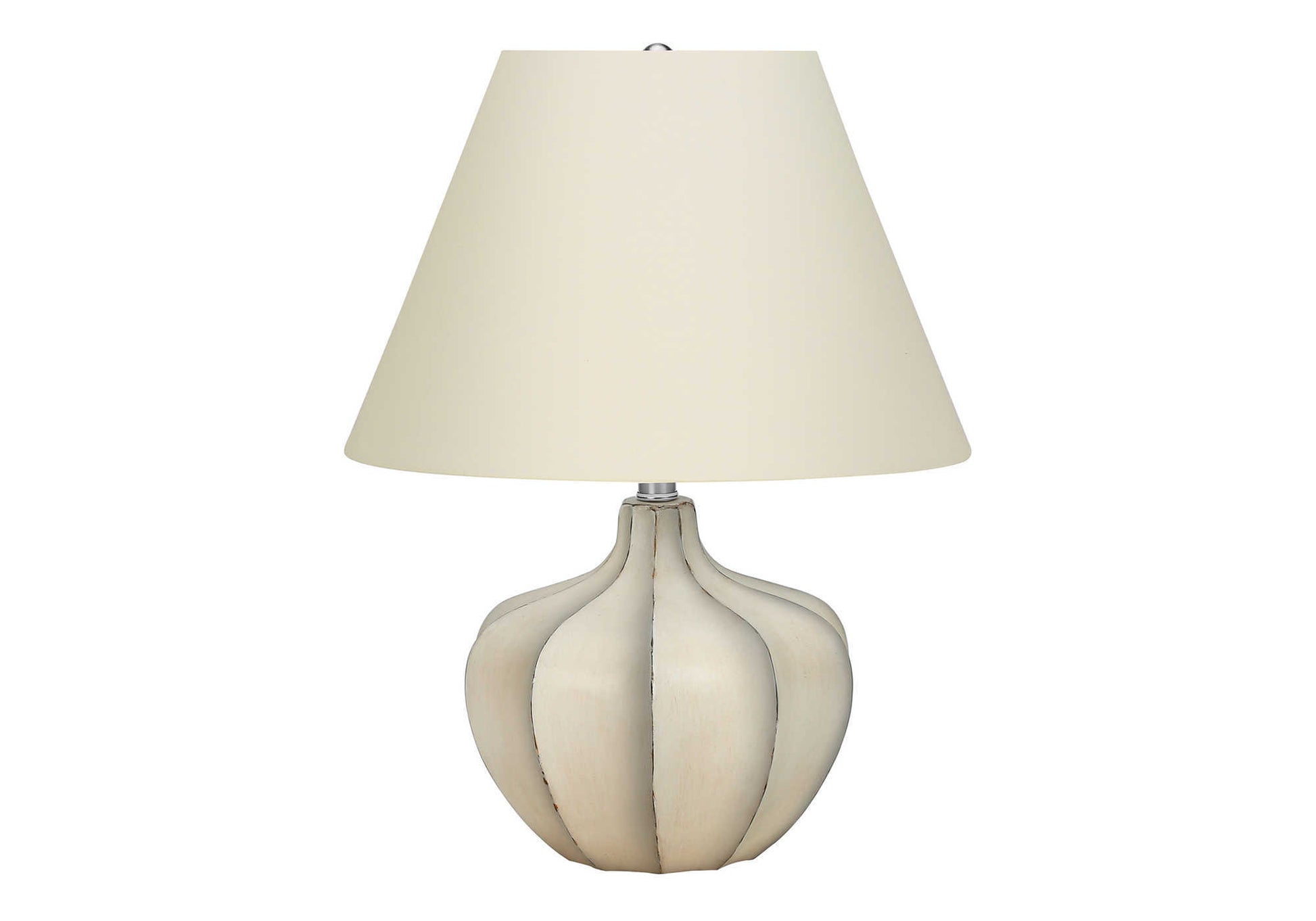 LIGHTING - 21"H TABLE LAMP CREAM RESIN / IVORY SHADE-Table-DECOROLALA