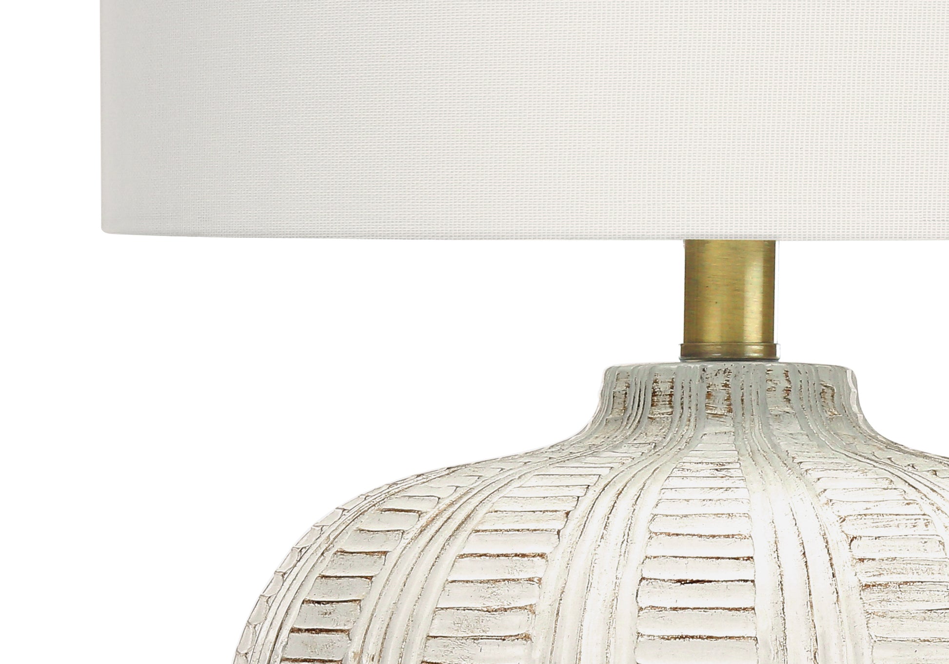LIGHTING - 21"H TABLE LAMP CREAM RESIN / IVORY SHADE-Table-DECOROLALA