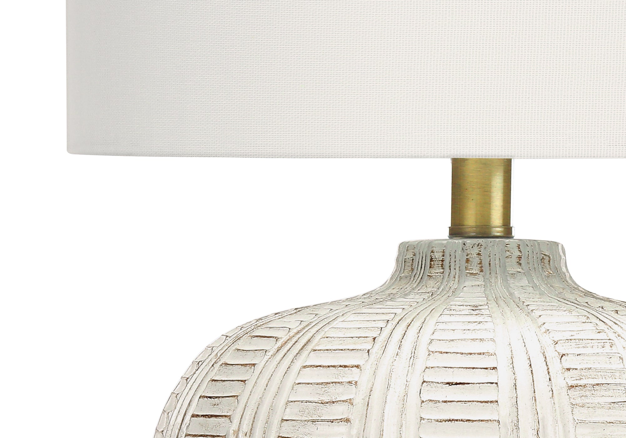 LIGHTING - 21"H TABLE LAMP CREAM RESIN / IVORY SHADE-Table-DECOROLALA