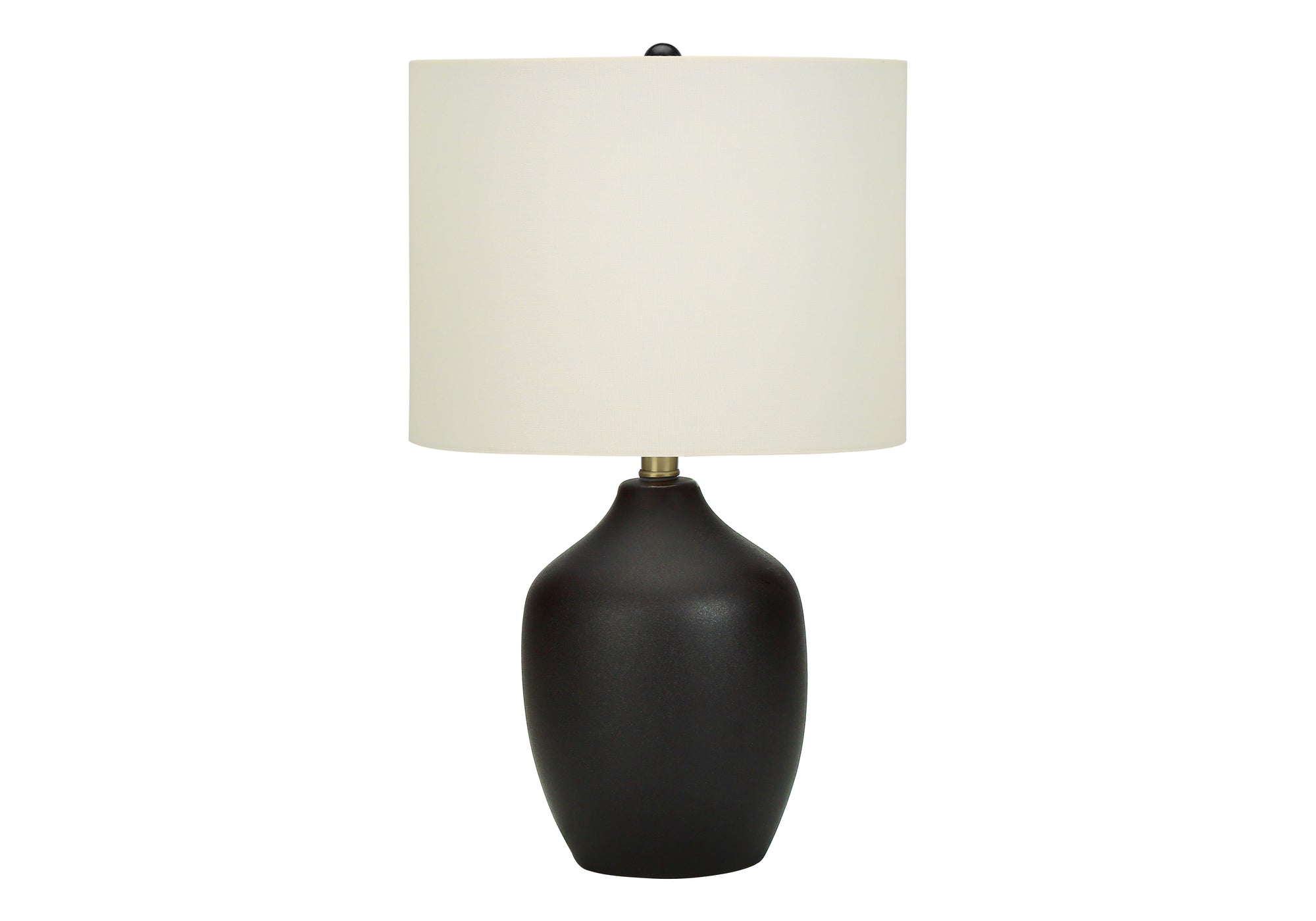 LIGHTING - 22"H TABLE LAMP BLACK CERAMIC / IVORY SHADE-Table-DECOROLALA