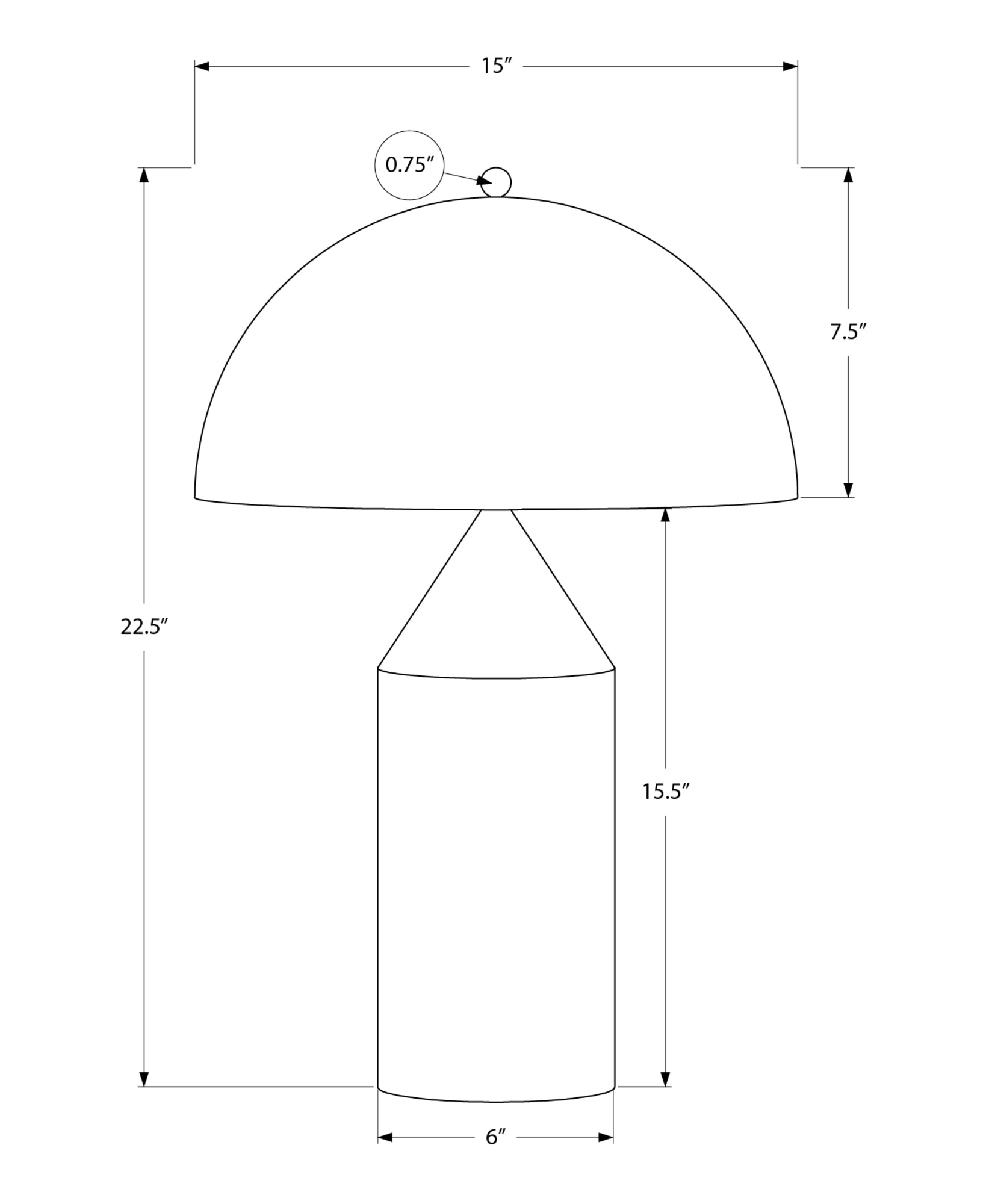 LIGHTING - 23"H TABLE LAMP BLACK METAL / METAL SHADE-Table-DECOROLALA
