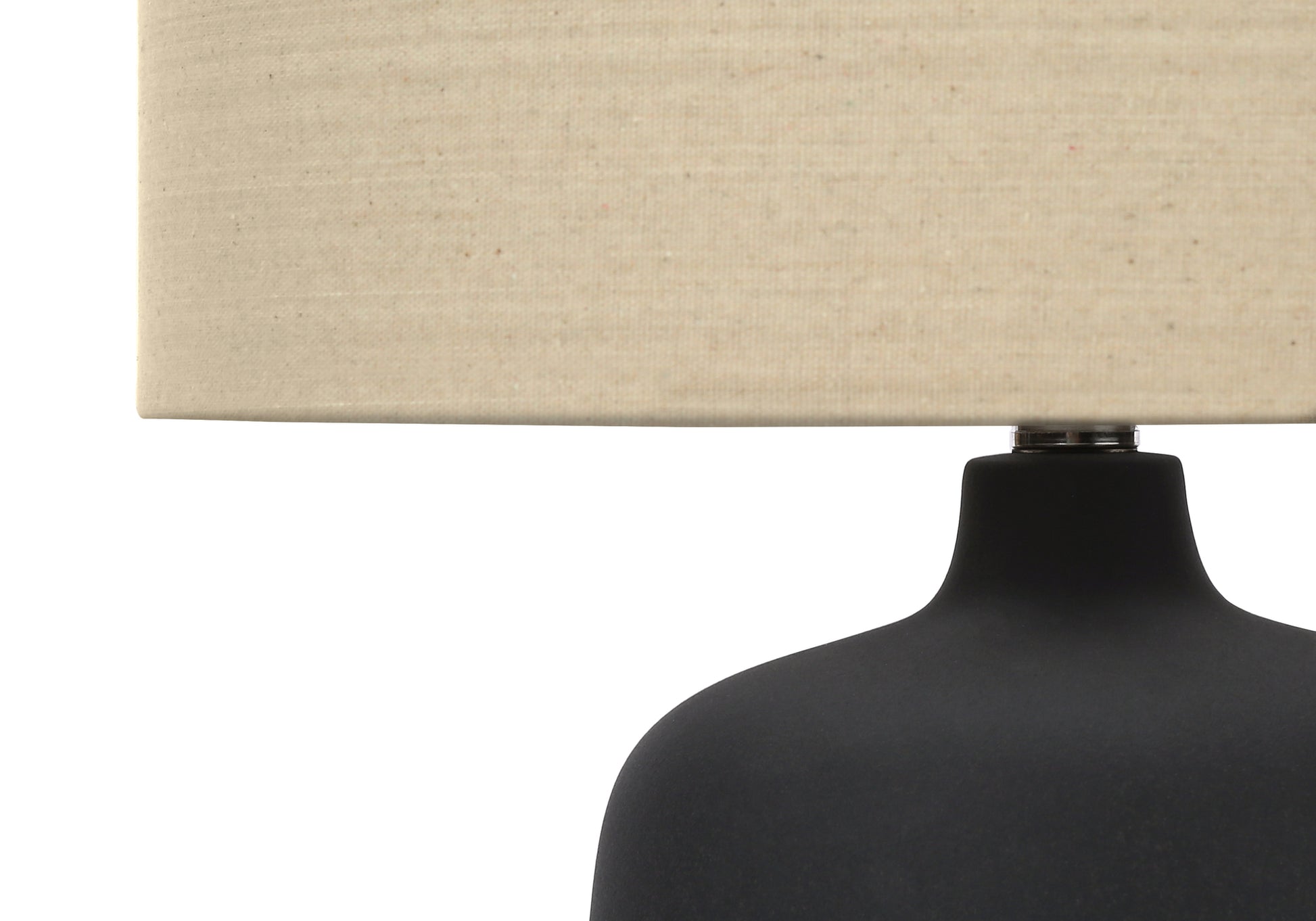 LIGHTING - 24"H TABLE LAMP BLACK CERAMIC / BEIGE SHADE-Table-DECOROLALA