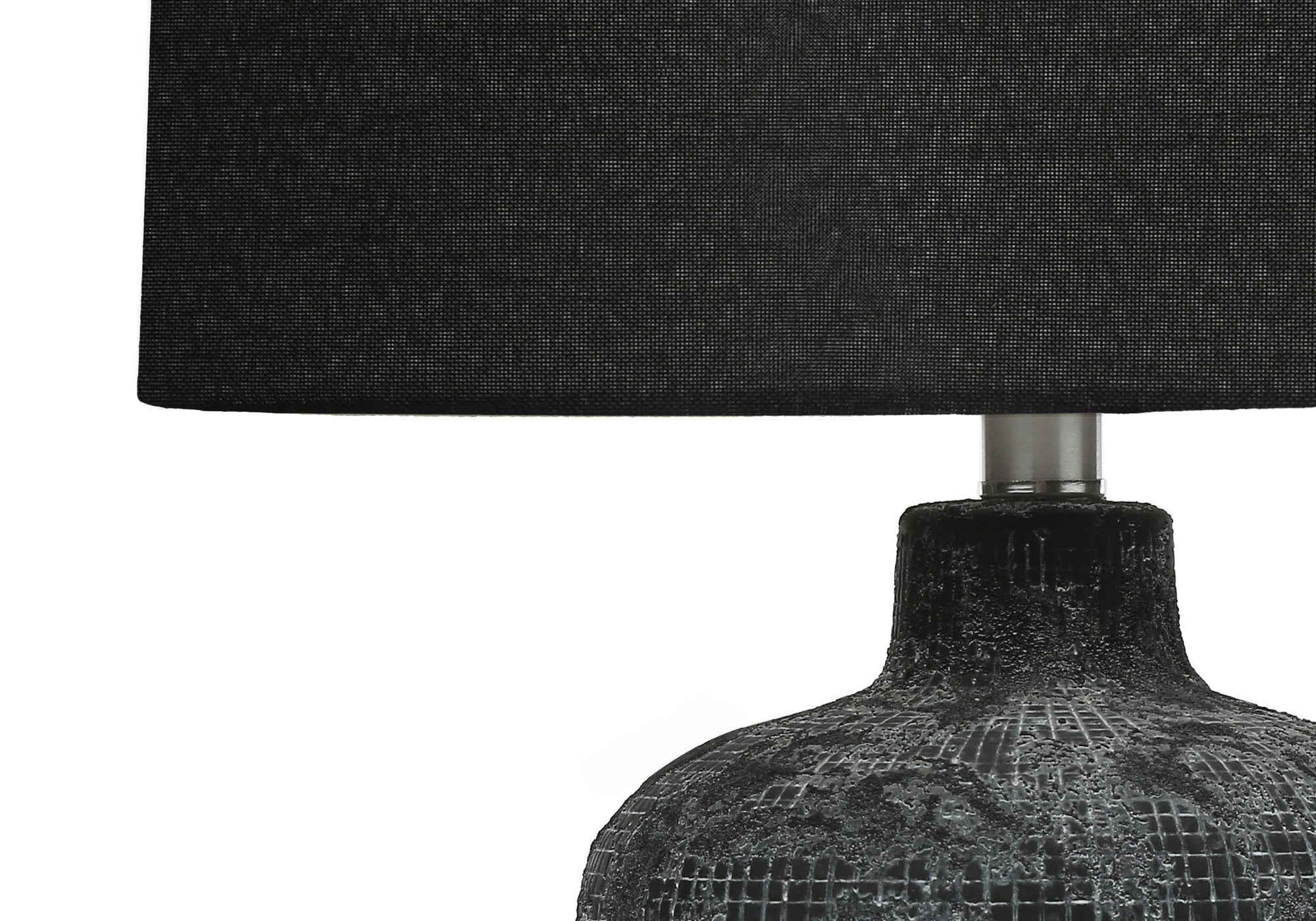 LIGHTING - 24"H TABLE LAMP BLACK CERAMIC / BLACK SHADE-Table-DECOROLALA