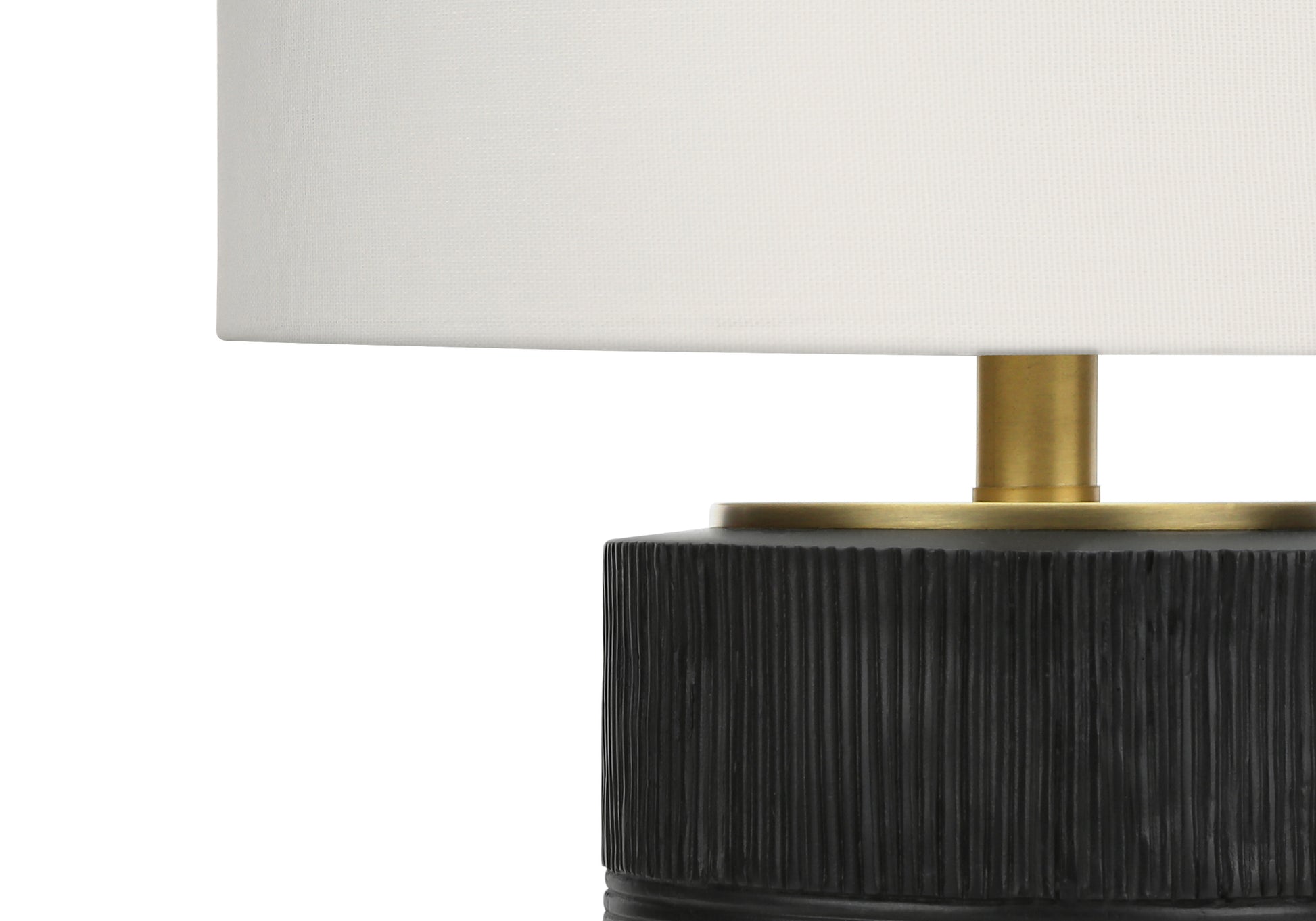 LIGHTING - 24"H TABLE LAMP BLACK RESIN / IVORY SHADE-Table-DECOROLALA