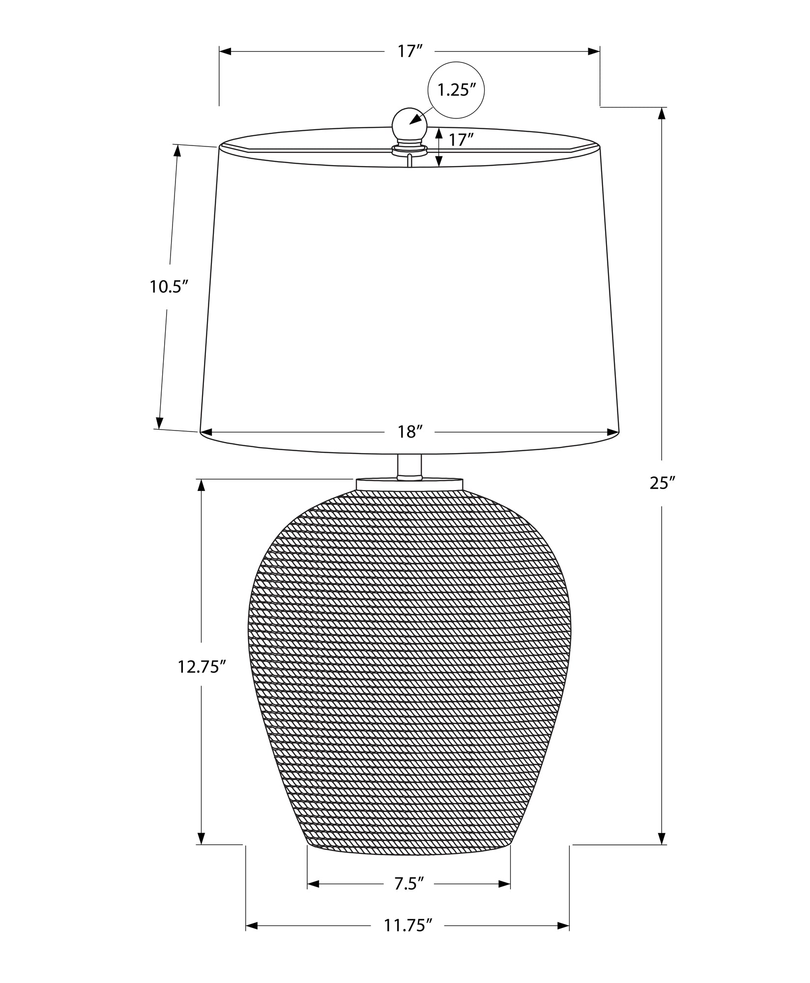 LIGHTING - 25"H TABLE LAMP BEIGE RATTAN / BEIGE SHADE-Table-DECOROLALA
