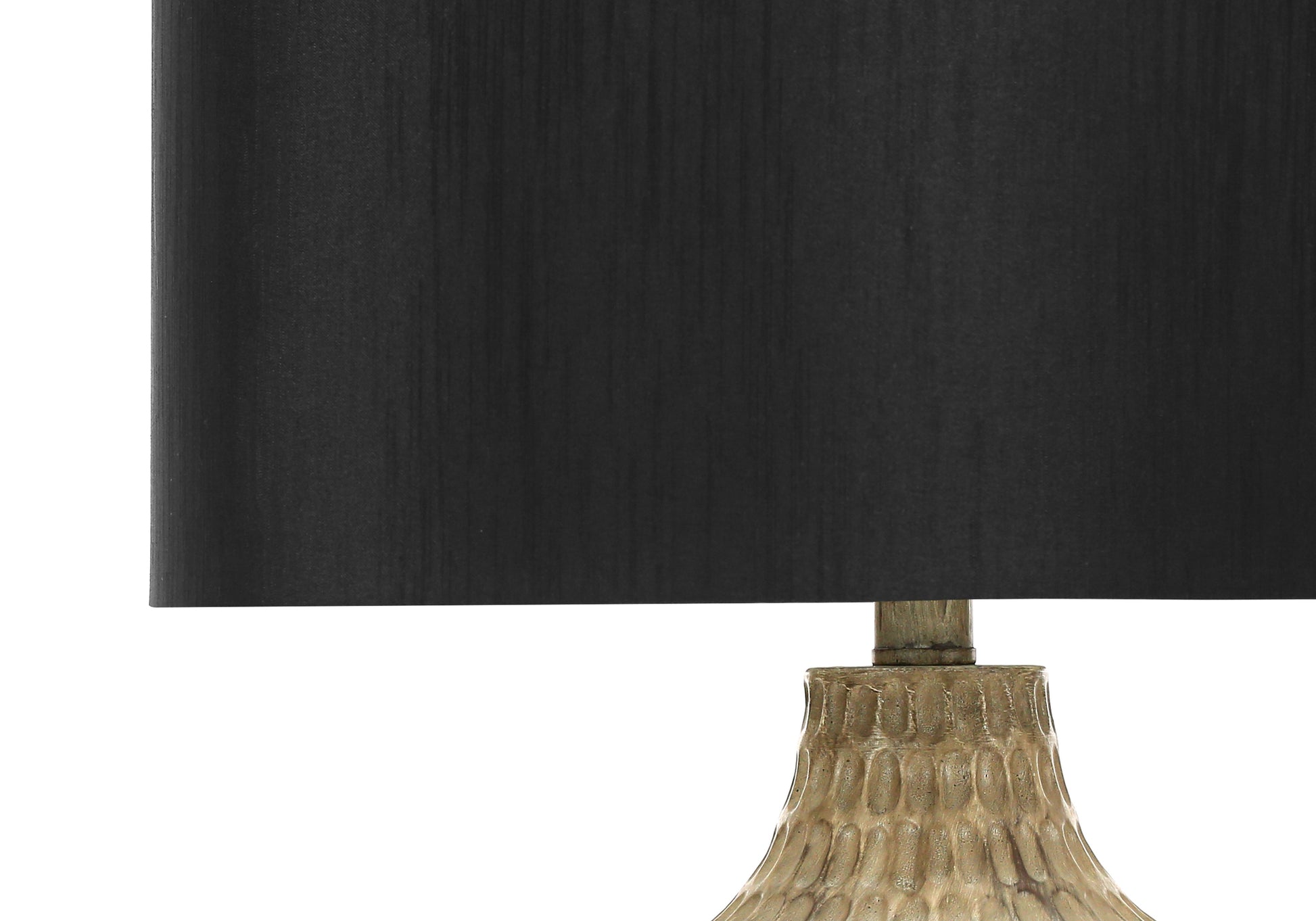 LIGHTING - 25"H TABLE LAMP BROWN RESIN / BLACK SHADE-Table-DECOROLALA