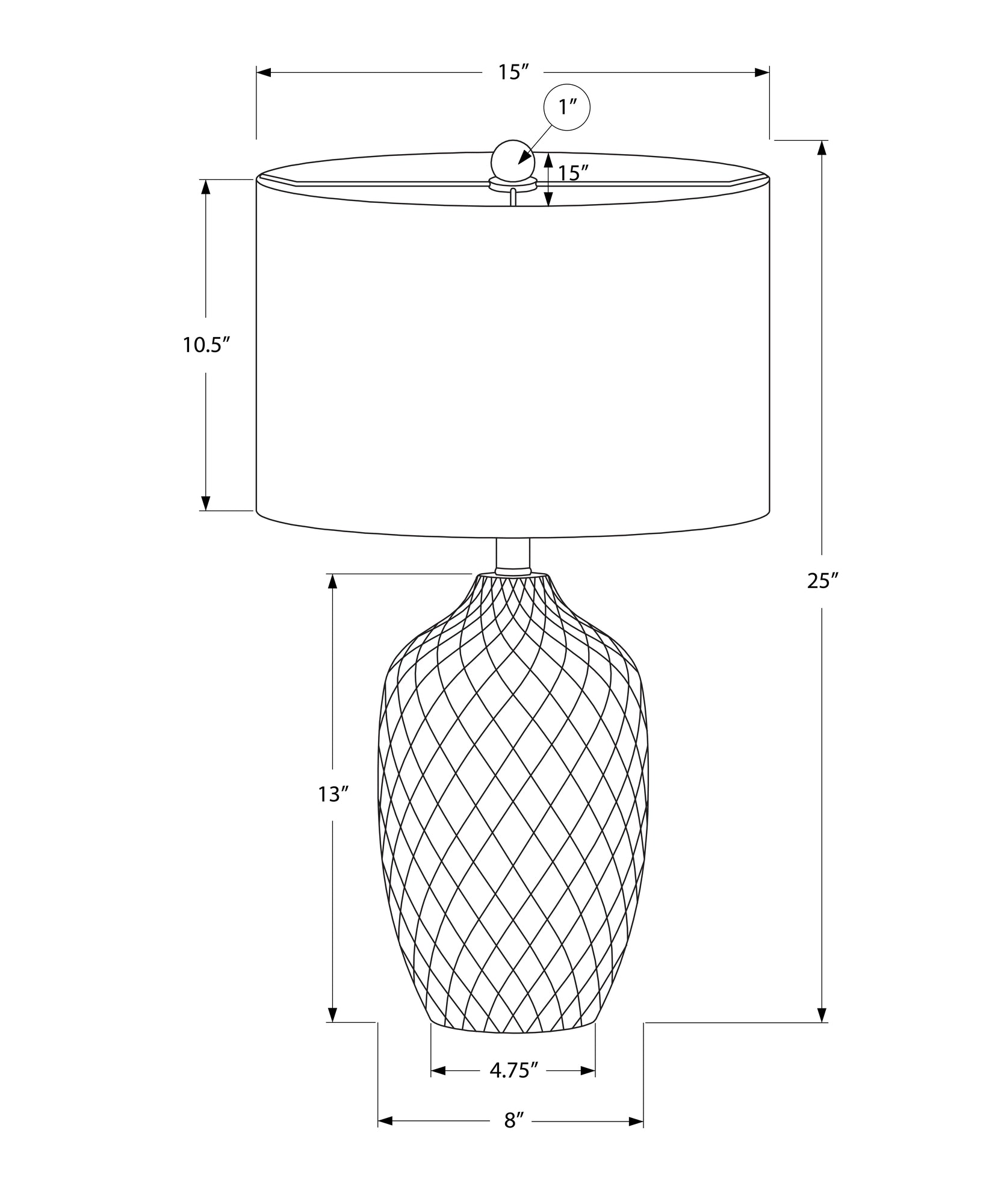 LIGHTING - 25"H TABLE LAMP CREAM CERAMIC / IVORY SHADE-Table-DECOROLALA