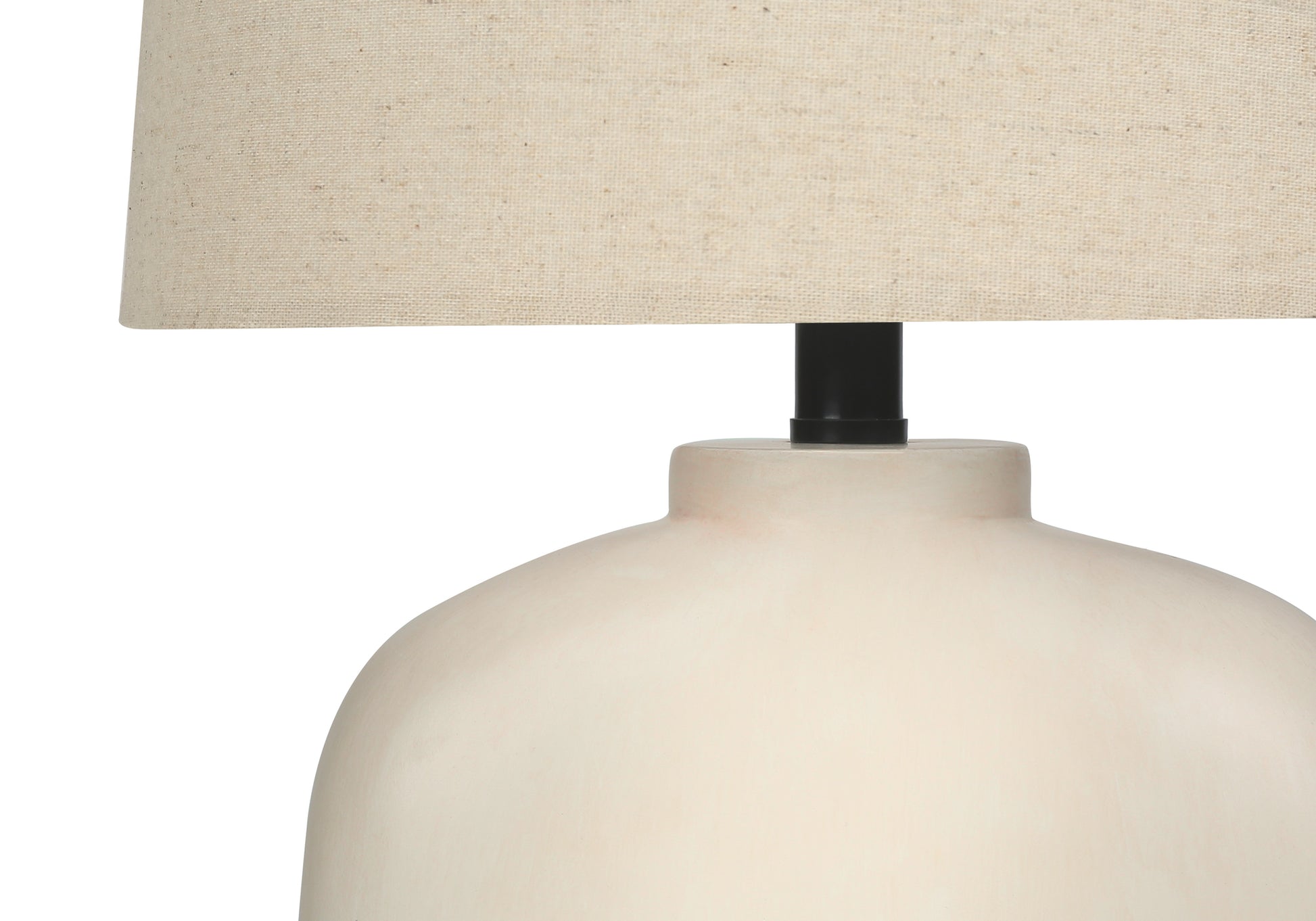 LIGHTING - 25"H TABLE LAMP CREAM RESIN / BEIGE SHADE-Table-DECOROLALA