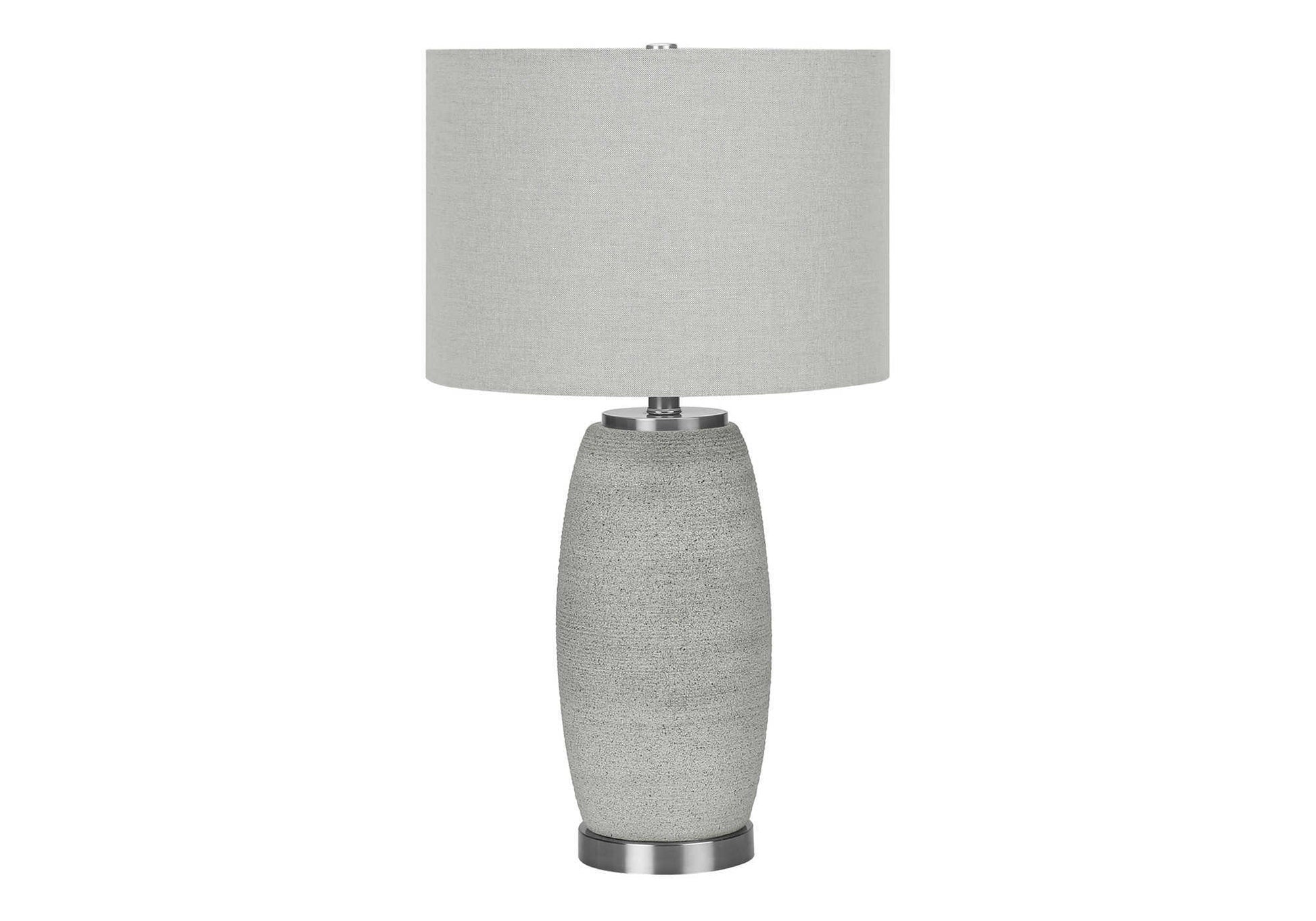 LIGHTING - 25"H TABLE LAMP GREY CERAMIC / GREY SHADE-Table-DECOROLALA