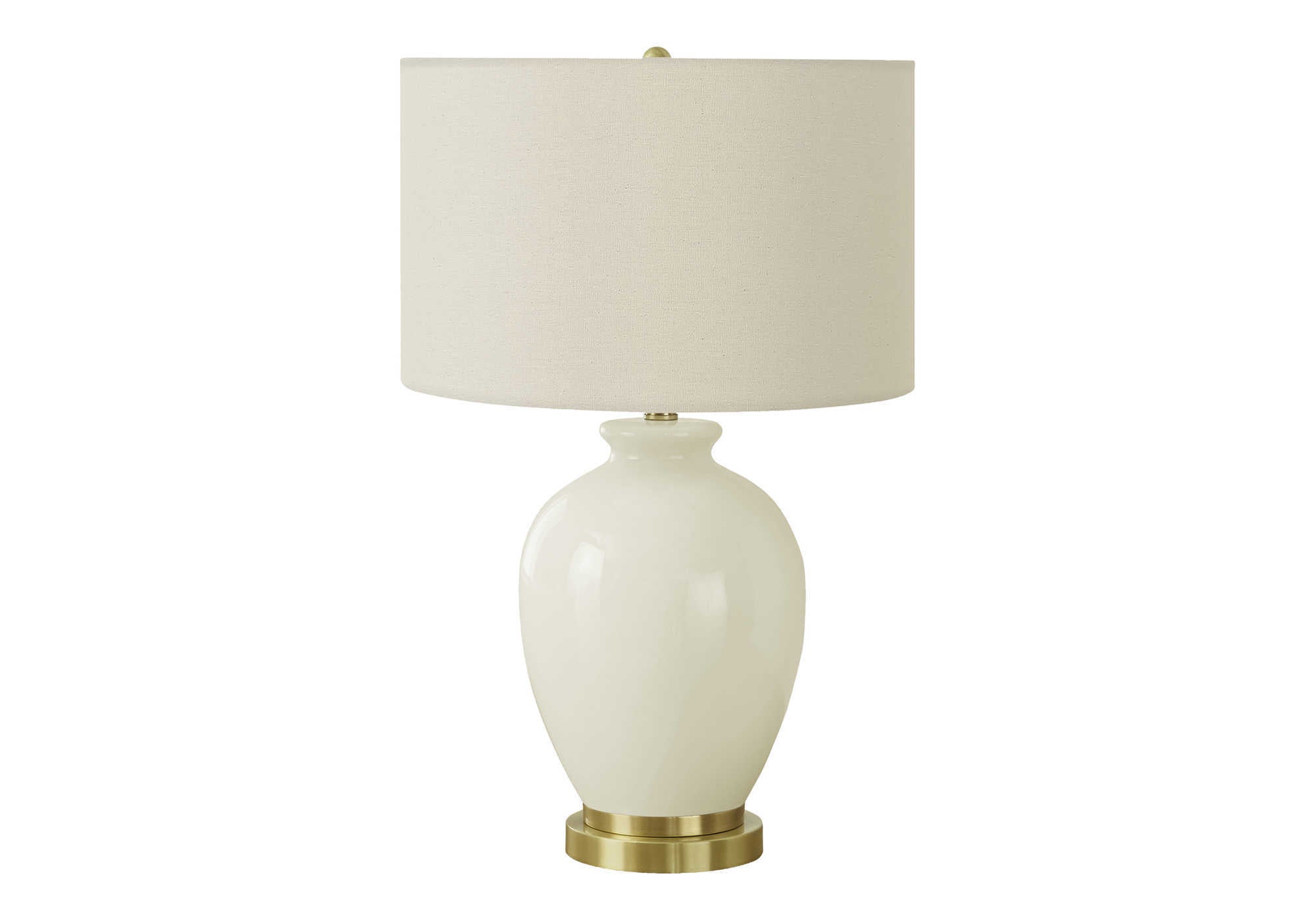 LIGHTING - 26"H TABLE LAMP CREAM CERAMIC / IVORY SHADE-Table-DECOROLALA