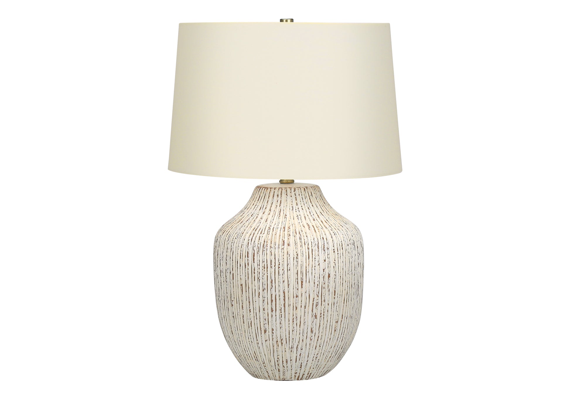 LIGHTING - 26"H TABLE LAMP CREAM CERAMIC / IVORY SHADE-Table-DECOROLALA