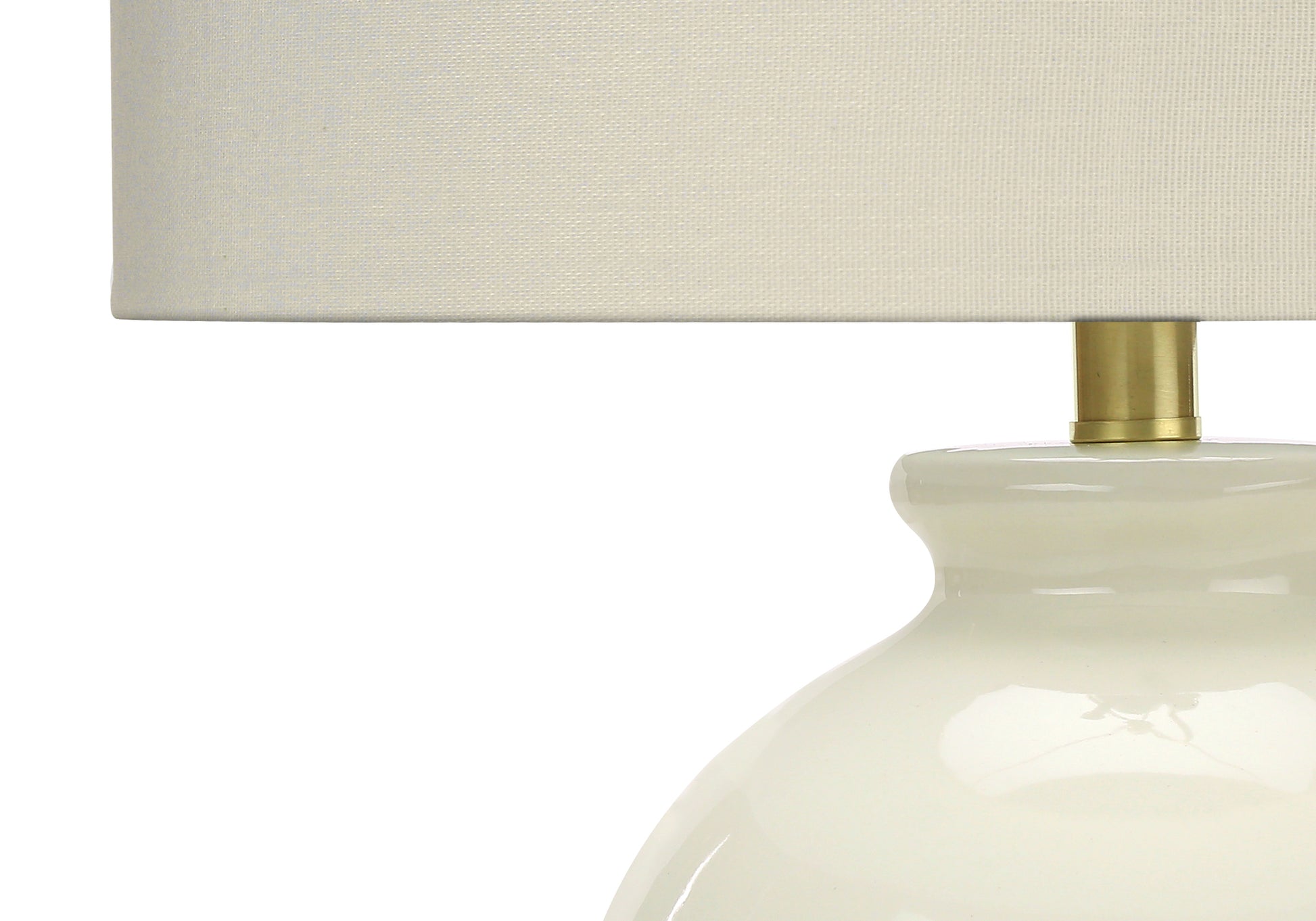 LIGHTING - 26"H TABLE LAMP CREAM CERAMIC / IVORY SHADE-Table-DECOROLALA