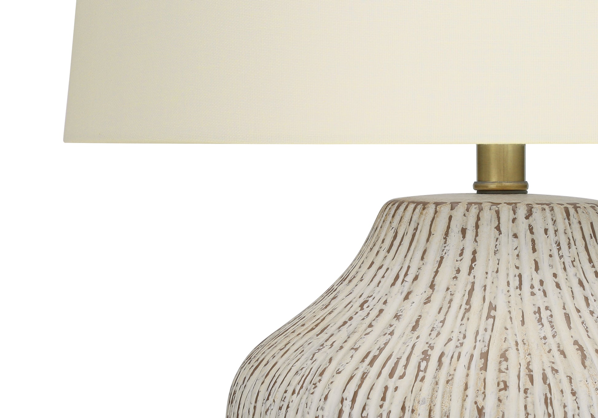 LIGHTING - 26"H TABLE LAMP CREAM CERAMIC / IVORY SHADE-Table-DECOROLALA