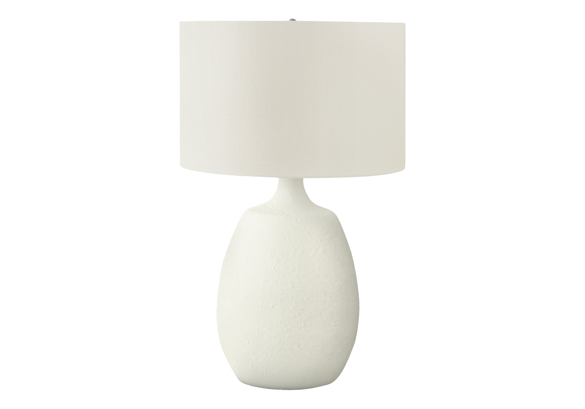 LIGHTING - 26"H TABLE LAMP CREAM RESIN / IVORY SHADE-Table-DECOROLALA