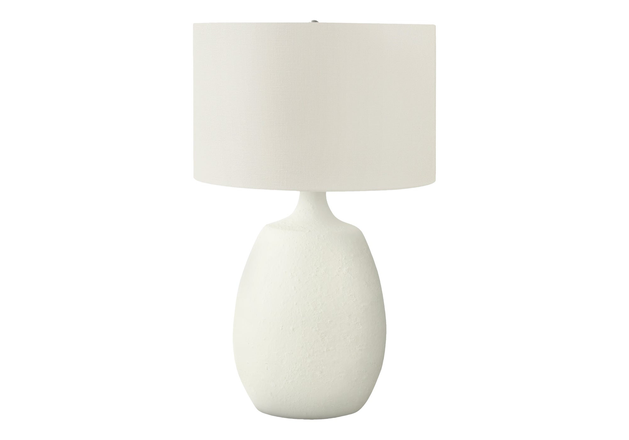 LIGHTING - 26"H TABLE LAMP CREAM RESIN / IVORY SHADE-Table-DECOROLALA