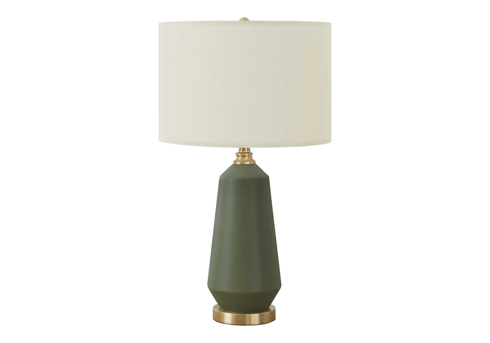 LIGHTING - 26"H TABLE LAMP GREEN CERAMIC / IVORY SHADE-Table-DECOROLALA
