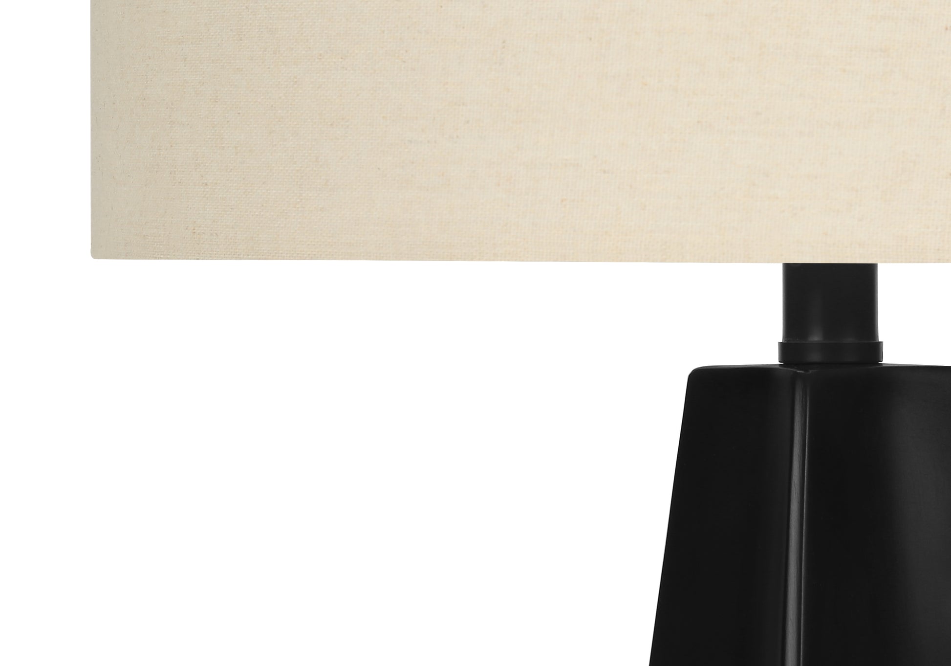 LIGHTING - 27"H TABLE LAMP BLACK RESIN / BEIGE SHADE-Table-DECOROLALA