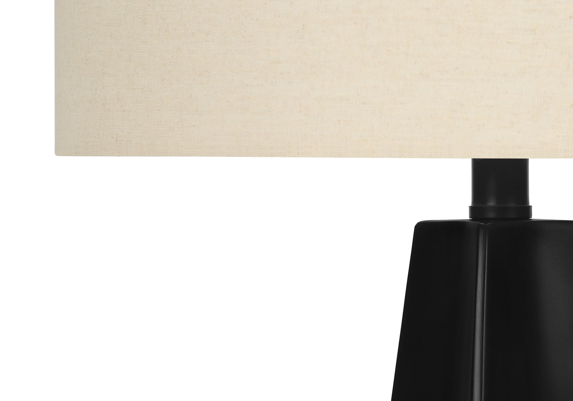 LIGHTING - 27"H TABLE LAMP BLACK RESIN / BEIGE SHADE-Table-DECOROLALA